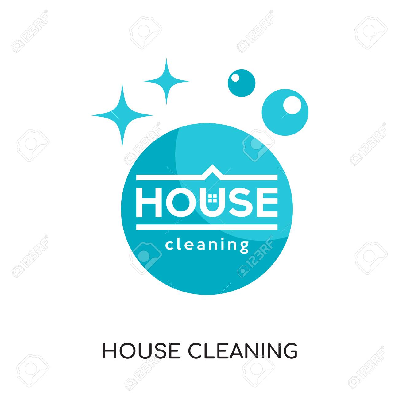 house cleaning logo image isolated on white background for your free house cleaning logos