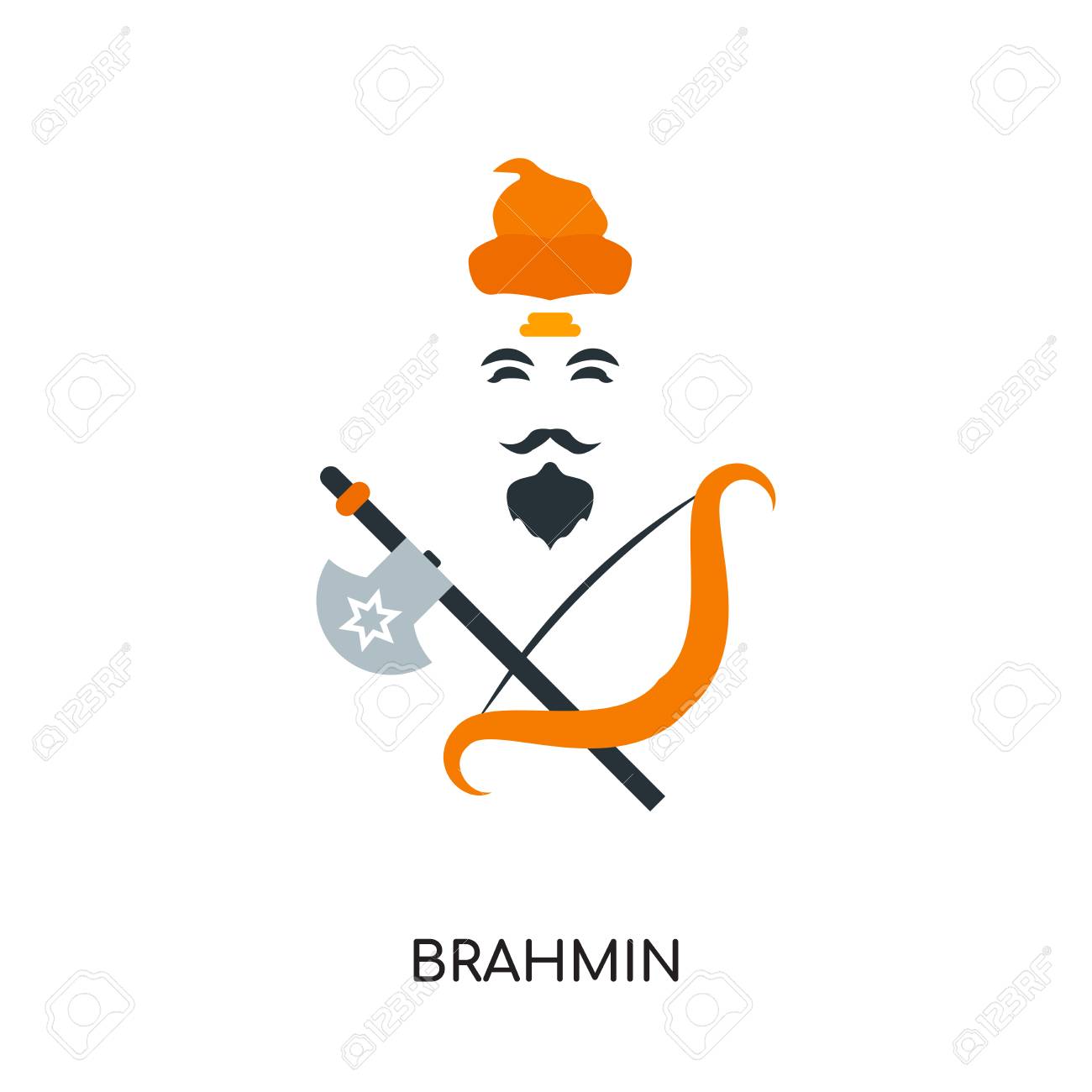 Brahmin Logo Isolated On White Background For Your Web And Mobile App Design Colorful Vector Icon Brand Sign Symbol For Your Business Royalty Free Cliparts Vectors And Stock Illustration Image 101157331