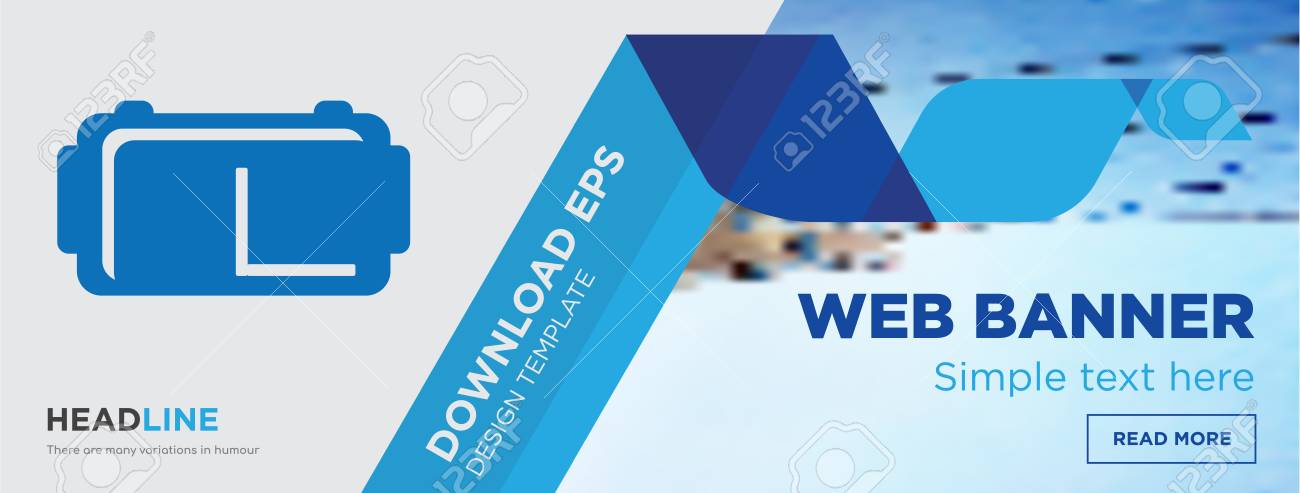 vr headset concept horizontal webpage banner template design