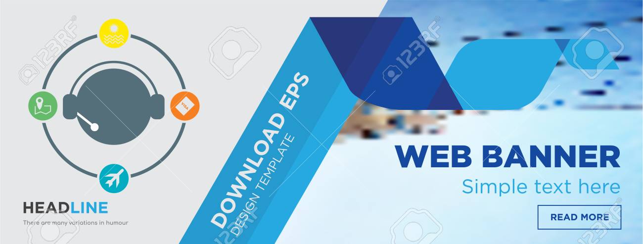 travel agent concept horizontal webpage banner template design travel agent template