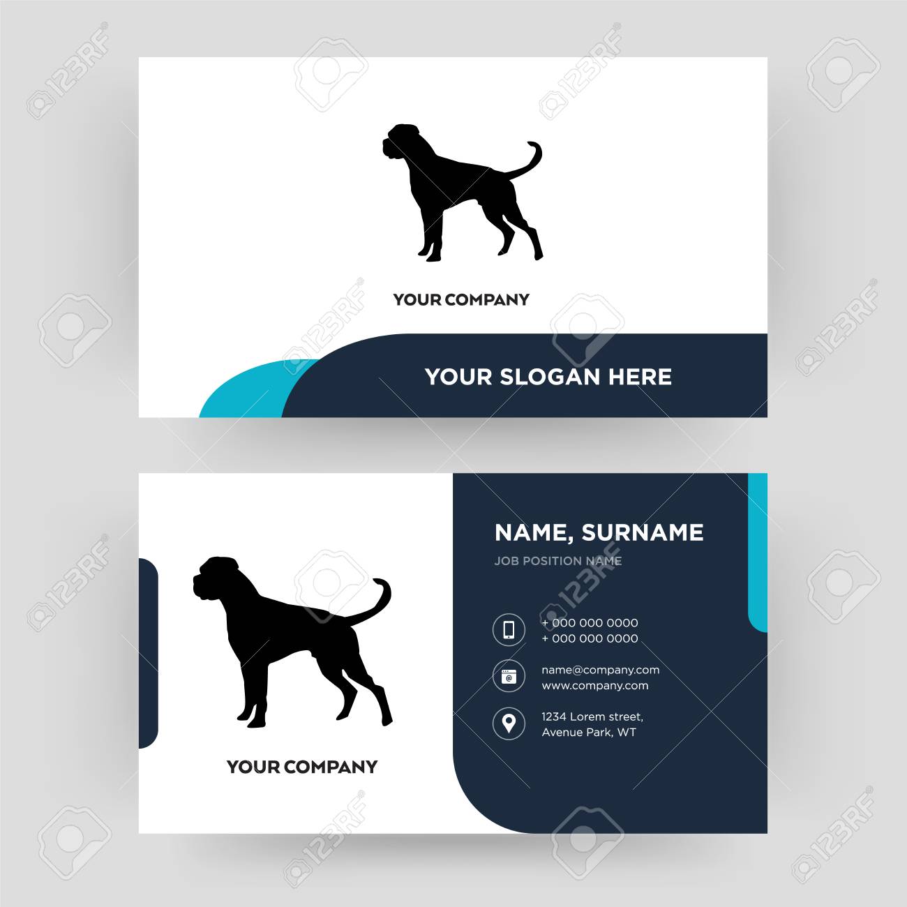boxer dog, business card design template, Visiting for your company, Modern Creative and Clean identity Card Vector - 102415283 boxer dog, business card design template, Visiting for your company, Modern Creative and Clean identity Card Vector - 102415283