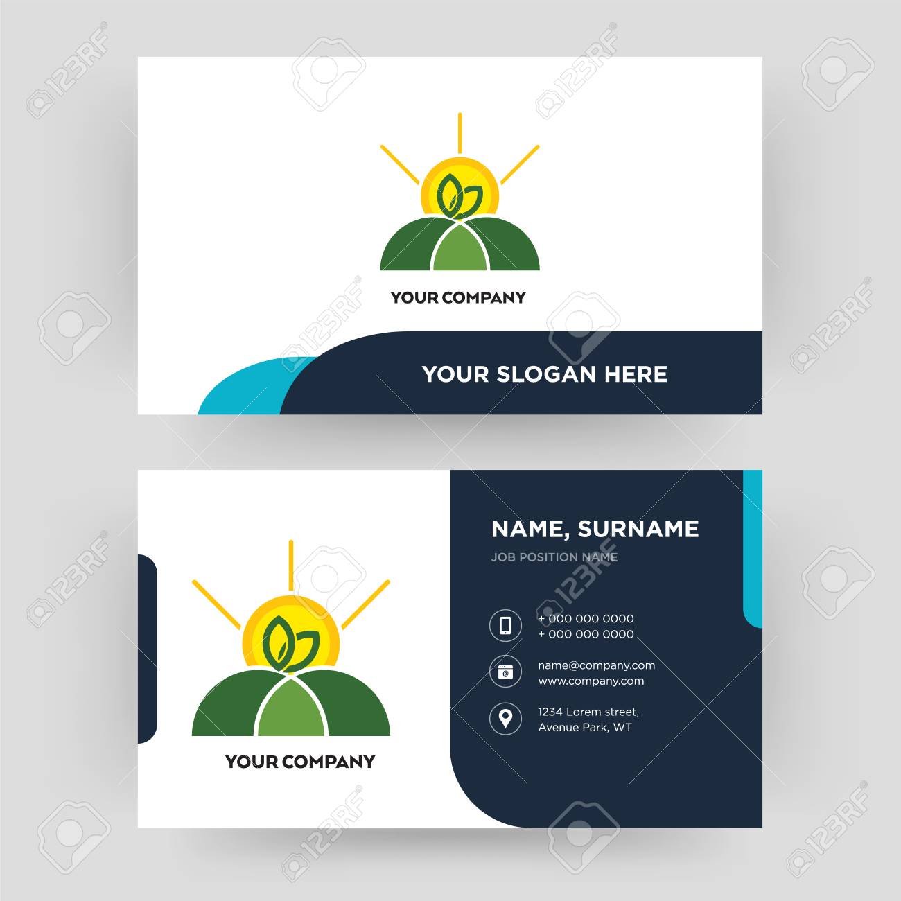 agro business card design template visiting for your company