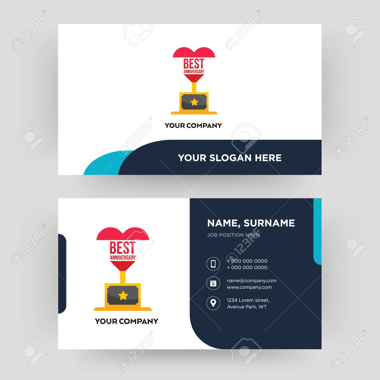 best anniversary business card design template visiting for best business card design