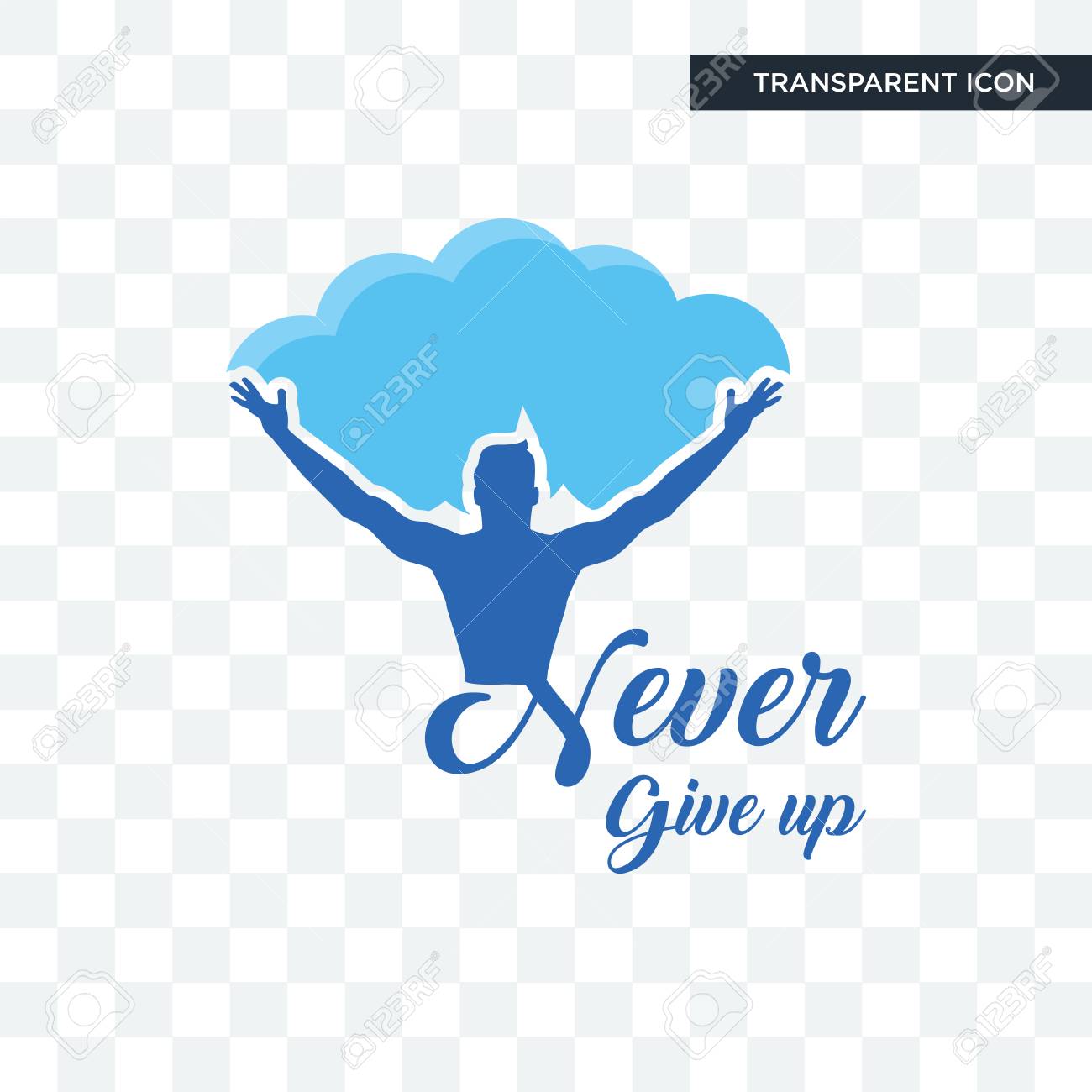 Never Give Up Vector Icon Isolated On Transparent Background, Never Give Up  Logo Concept Royalty Free SVG, Cliparts, Vectors, And Stock Illustration.  Image 103695289.