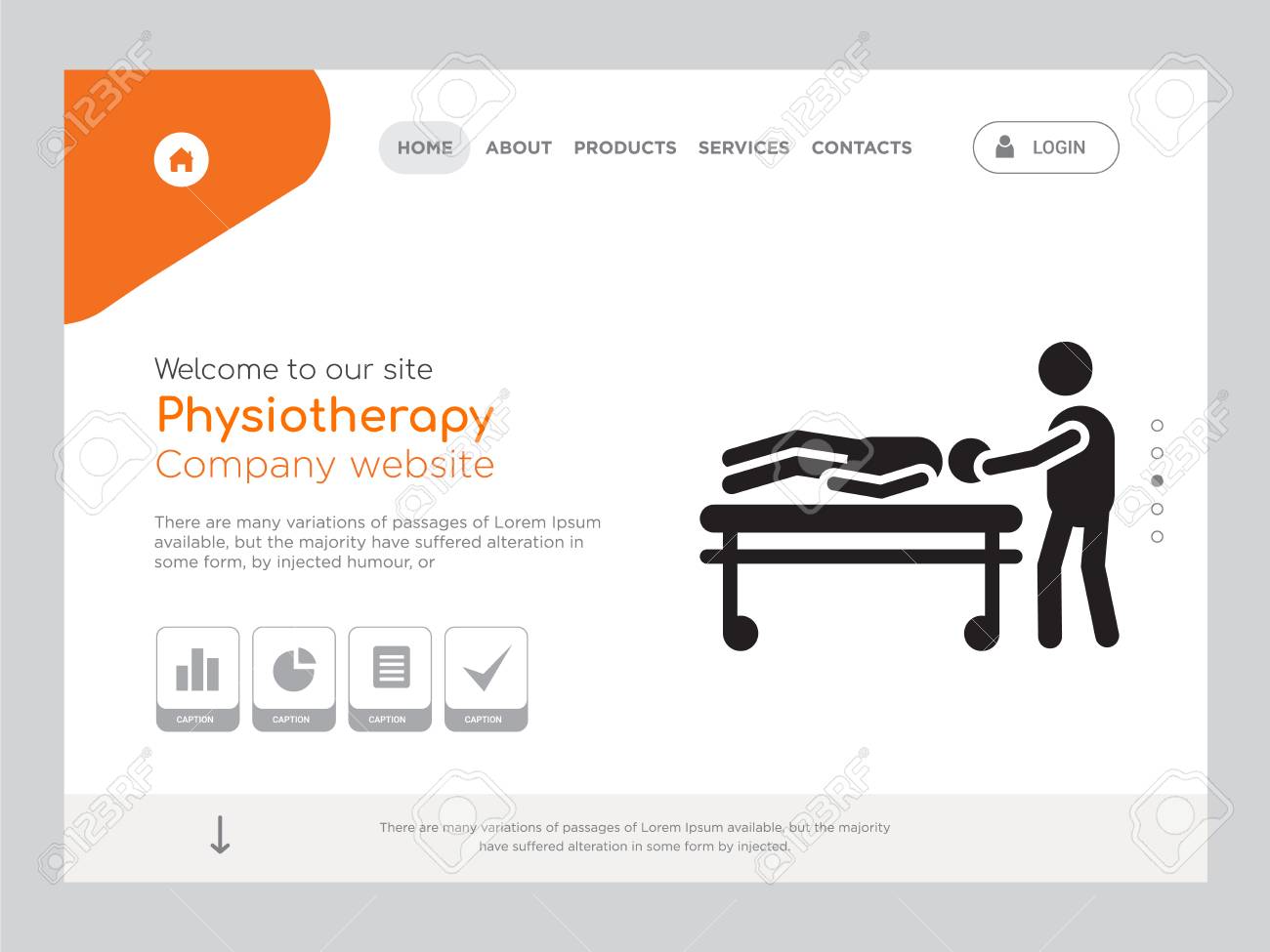 Quality One Page Physiotherapy Website Template Vector Eps Modern