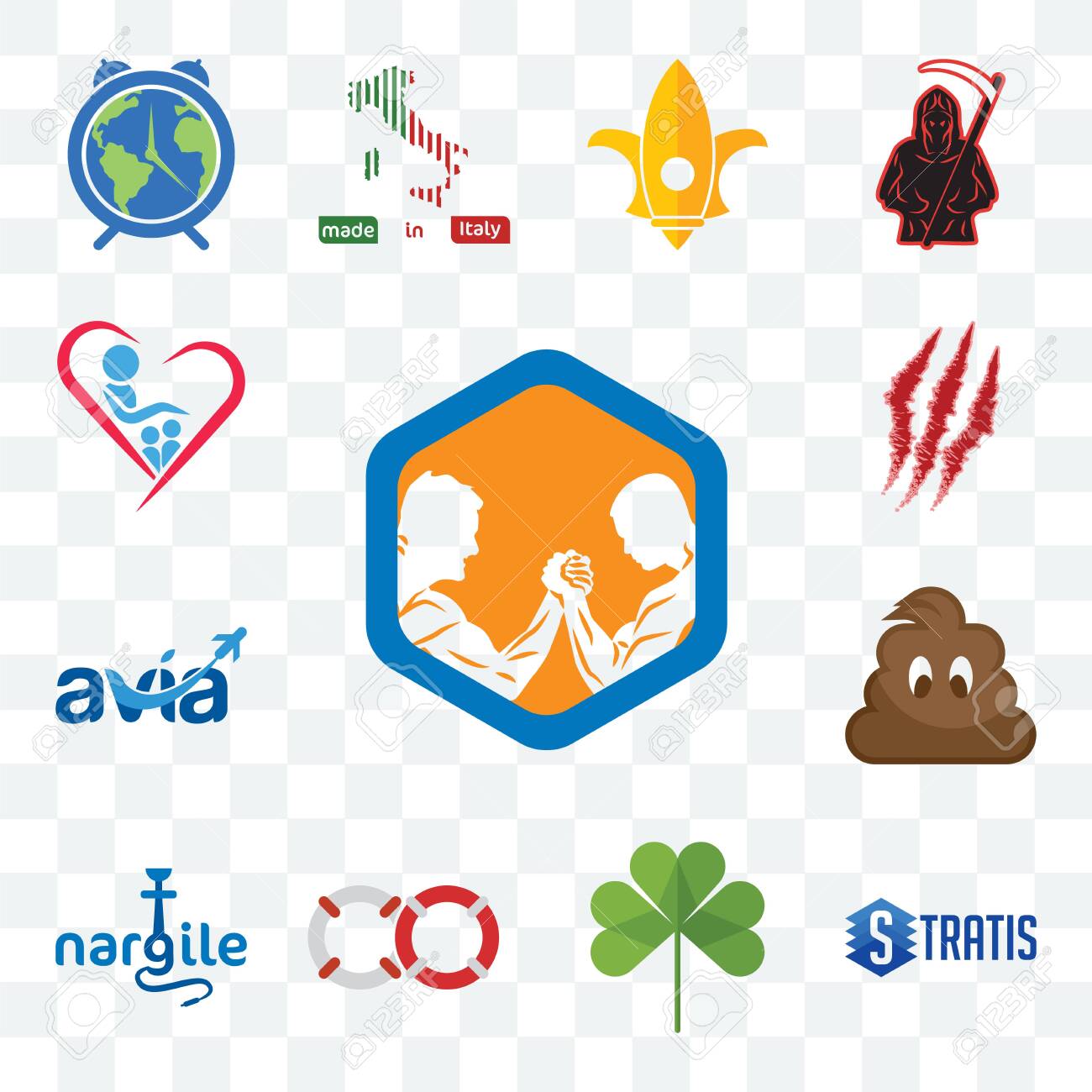 팔씨름 스트라티스 세 잎 클로버 구명 조끼 Nargile Poop Avia 발톱 마크 고아원 웹 UI 아이콘 팩과 같은 13개의 투명  편집 가능한 아이콘 세트 로열티 무료 사진, 그림, 이미지 그리고 스톡포토그래피. Image