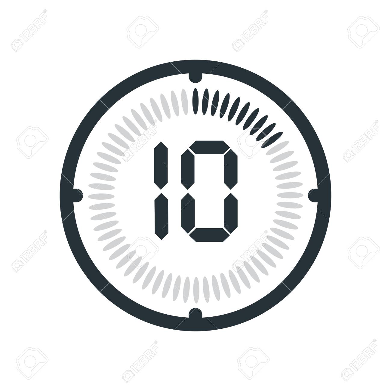 the 10 minutes icon isolated on white background clock and watch timer 10 minutes start