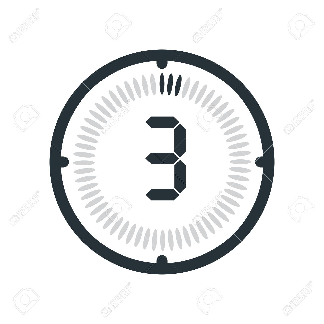 the 3 minutes icon isolated on white background clock and watch 3 mintue timer