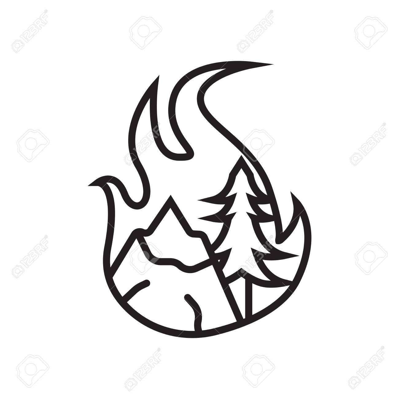 Forest Fire Icon Vector Isolated On White Background For Your Web 