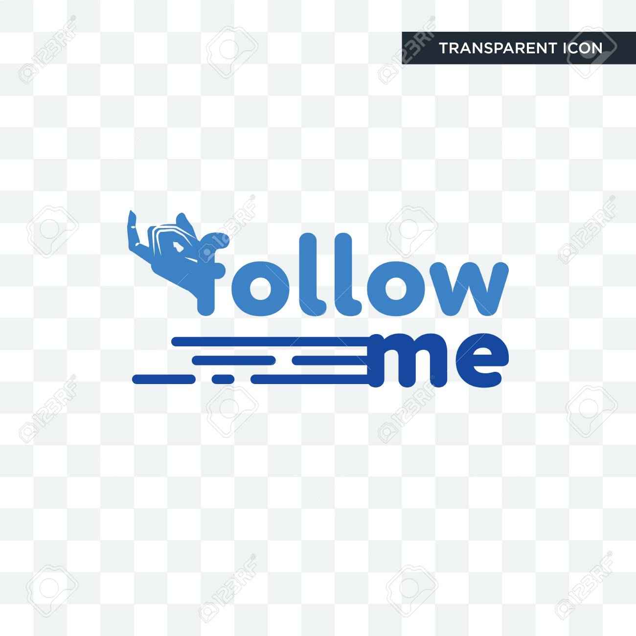 Follow Me Vector Icon Isolated On Transparent Background Follow Me Logo Concept Royalty Free Cliparts Vectors And Stock Illustration Image