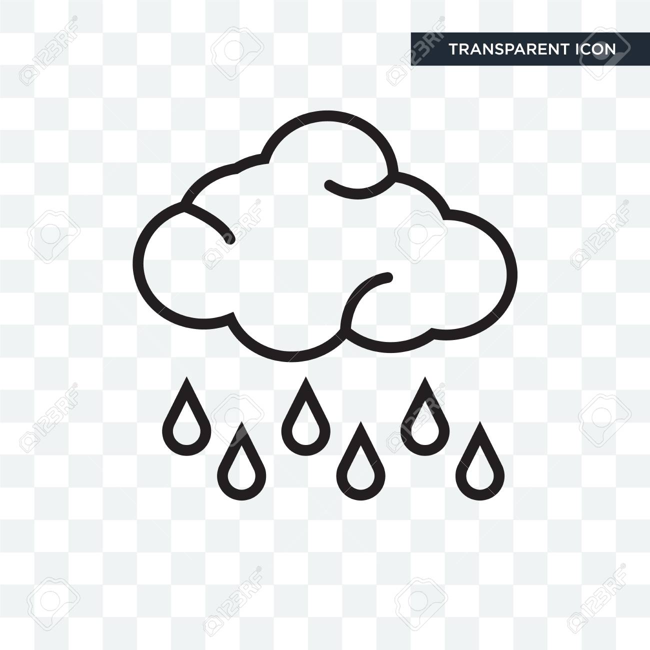 rain vector icon isolated on transparent background rain logo