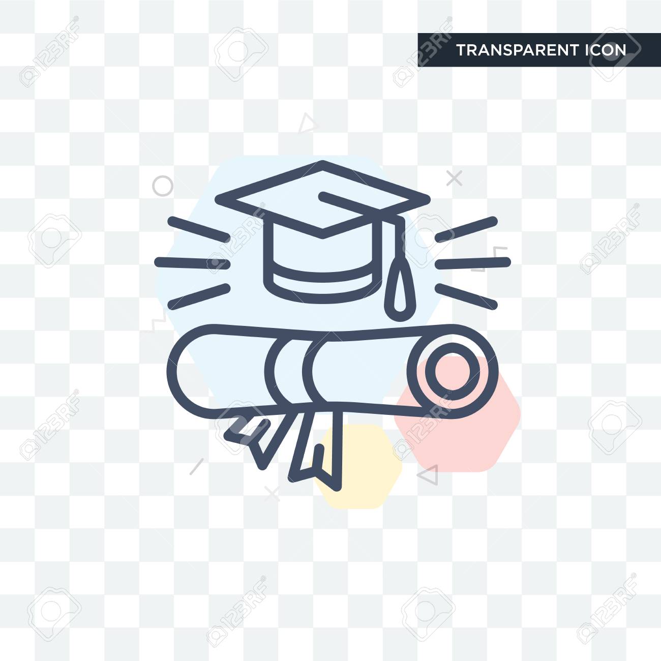 Graduation Vector Icon Isolated On Transparent Background