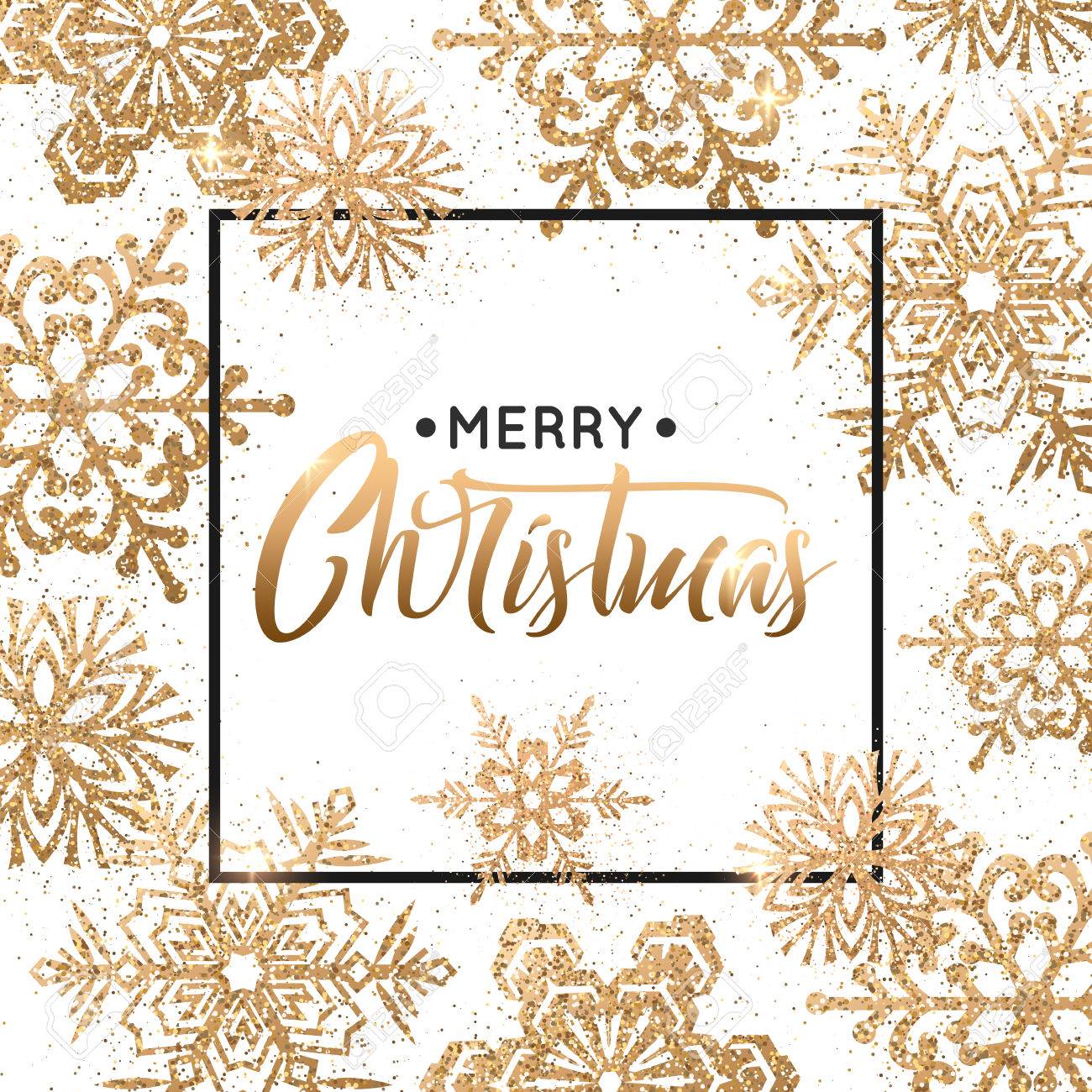 Elegant Christmas background with gold snowflakes for greeting card, holiday design. - 67182849 Elegant Christmas background with gold snowflakes for greeting card, holiday design. - 67182849