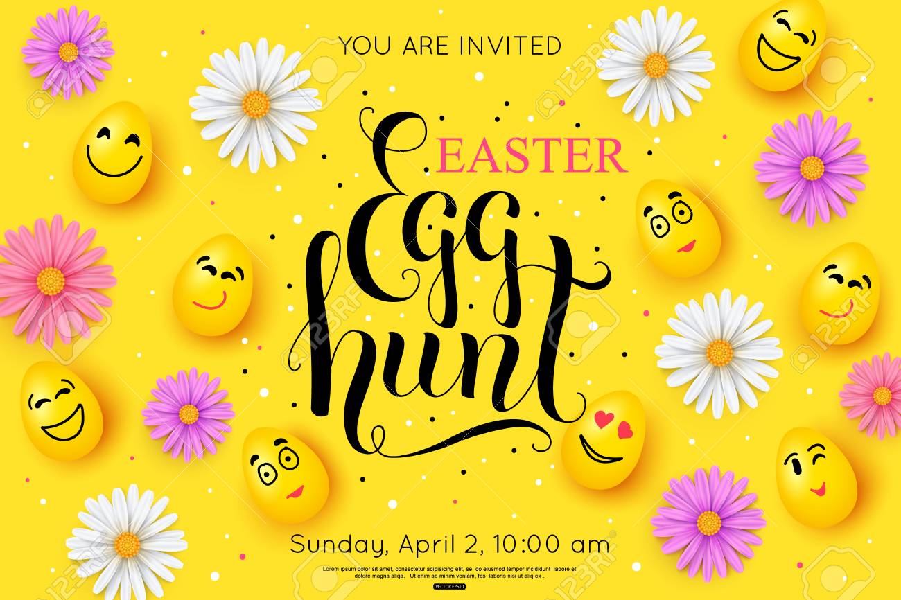 easter egg hunt flyer invitation vector illustration egg hunt flyer