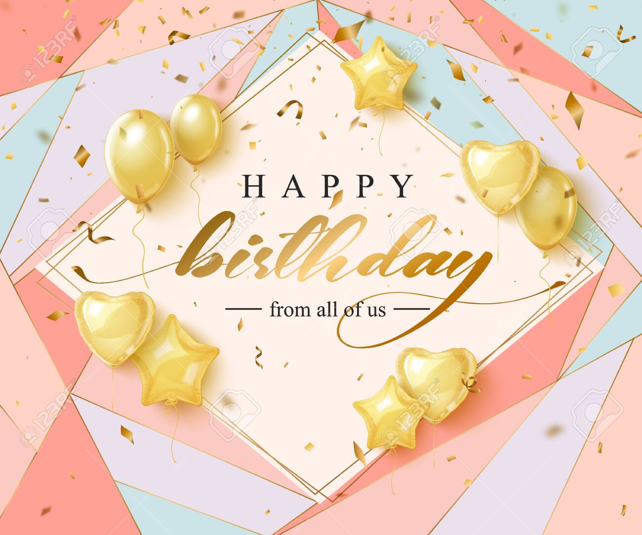Happy Birthday celebration typography design for greeting card - 123629177 Happy Birthday celebration typography design for greeting card - 123629177