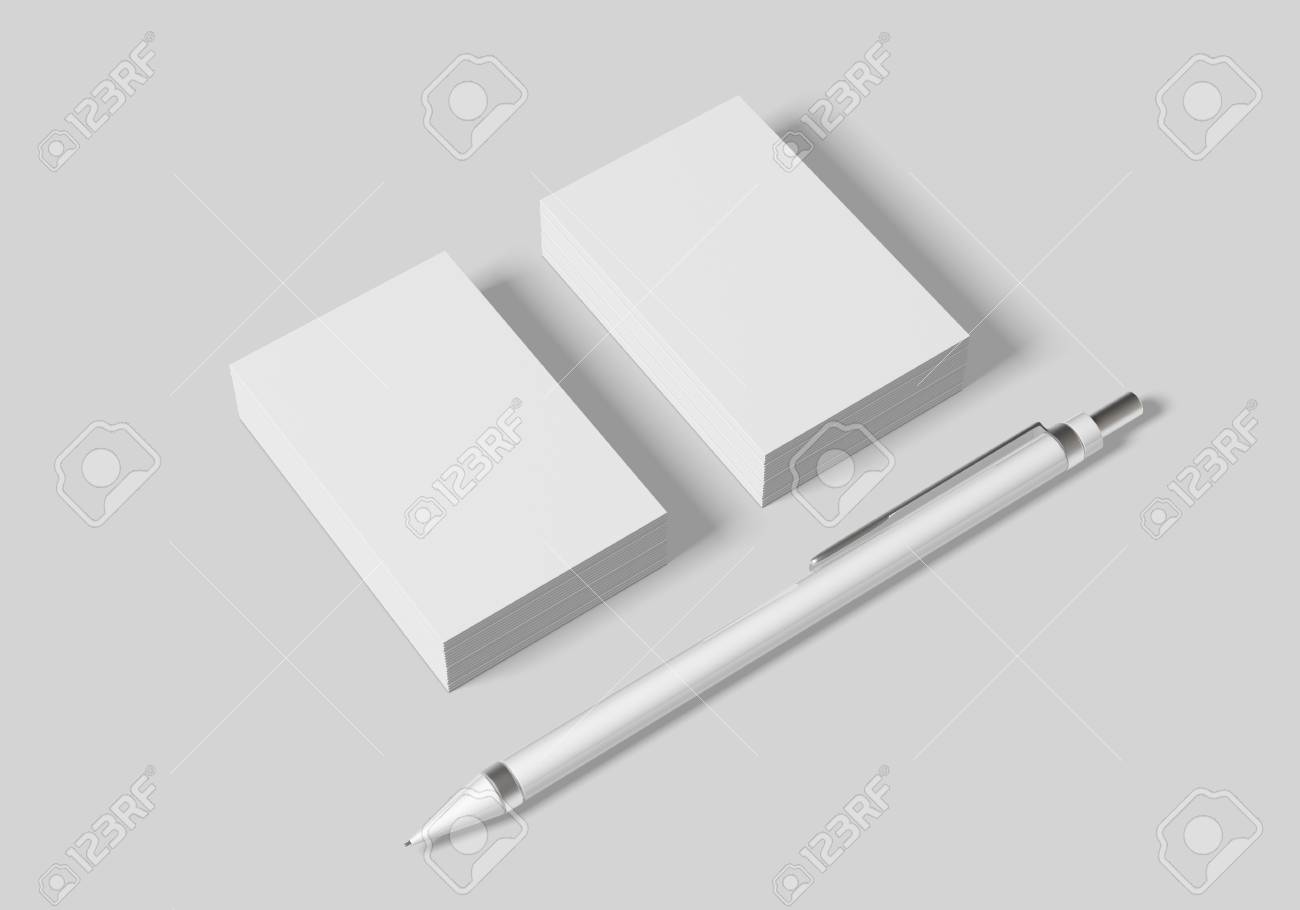 Business card mockup template for branding identity on white background for graphic designers presentations and portfolios. 3D rendering. - 103162991 Business card mockup template for branding identity on white background for graphic designers presentations and portfolios. 3D rendering. - 103162991