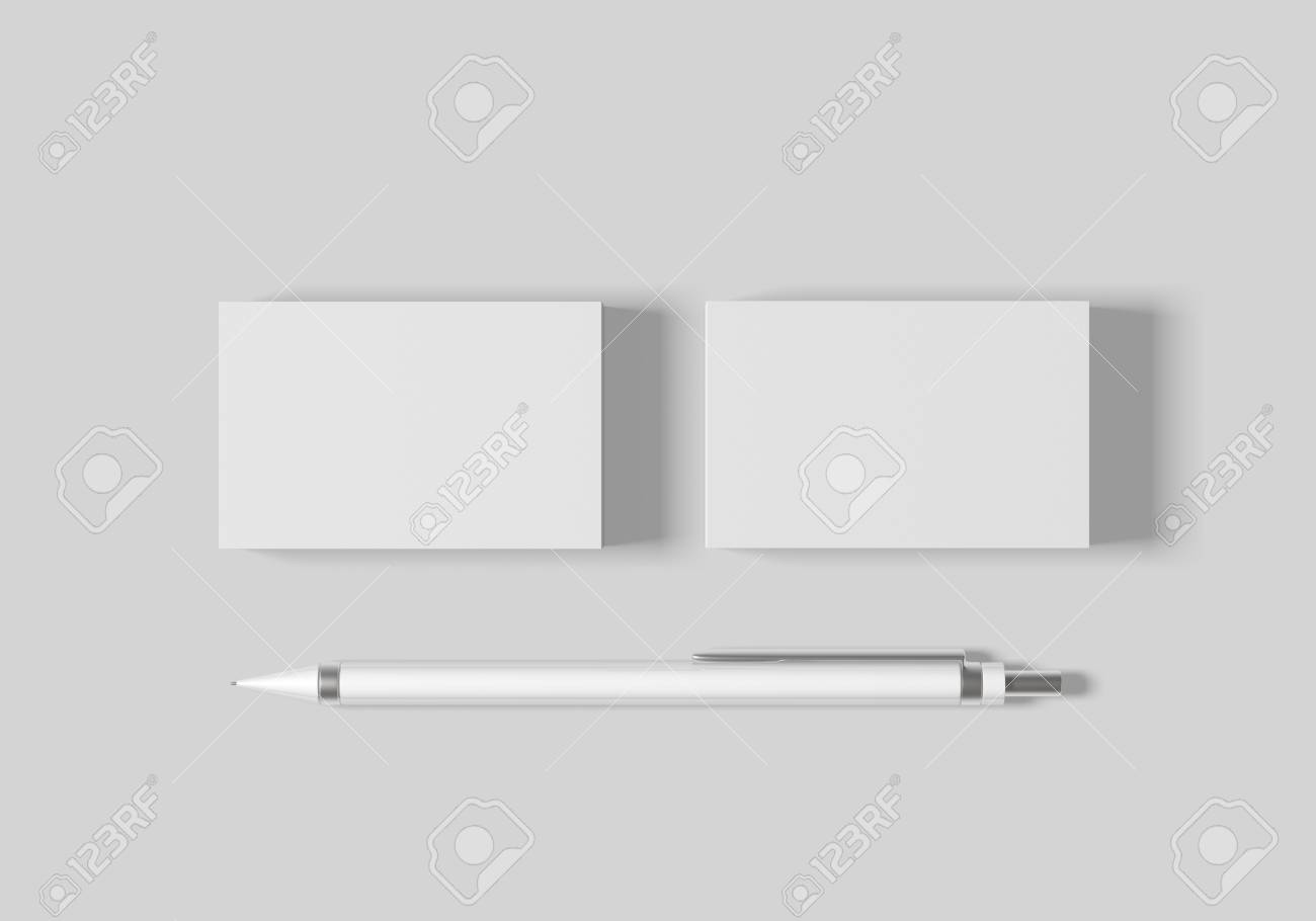 Business card mockup template for branding identity on white background for graphic designers presentations and portfolios. 3D rendering. - 103212495 Business card mockup template for branding identity on white background for graphic designers presentations and portfolios. 3D rendering. - 103212495