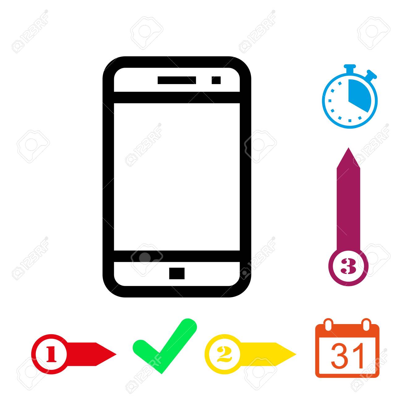 スマートフォンアイコンストックベクトルイラストフラットデザインのイラスト素材 ベクタ Image