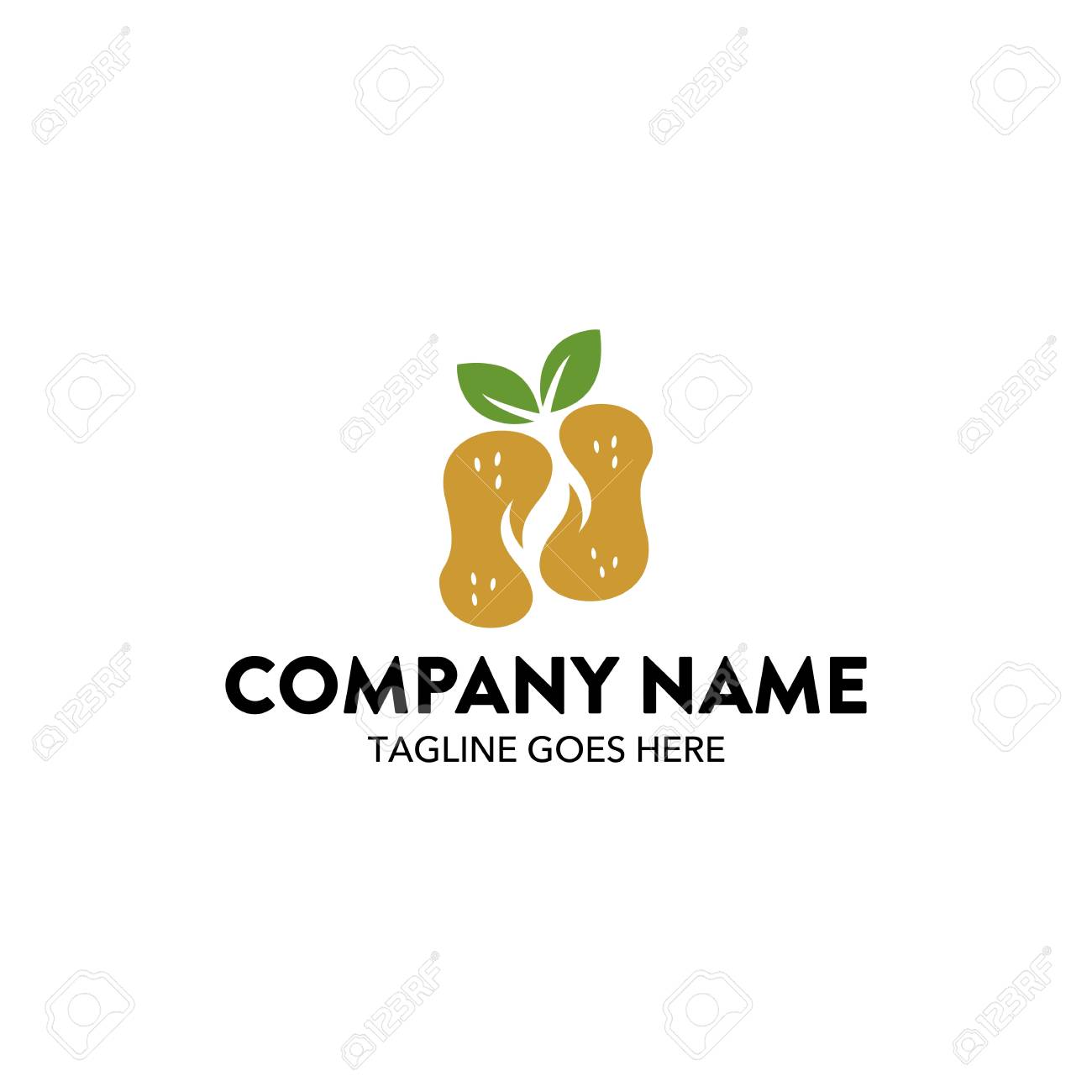 peanuts with leaves bakery logo royalty free cliparts vectors and