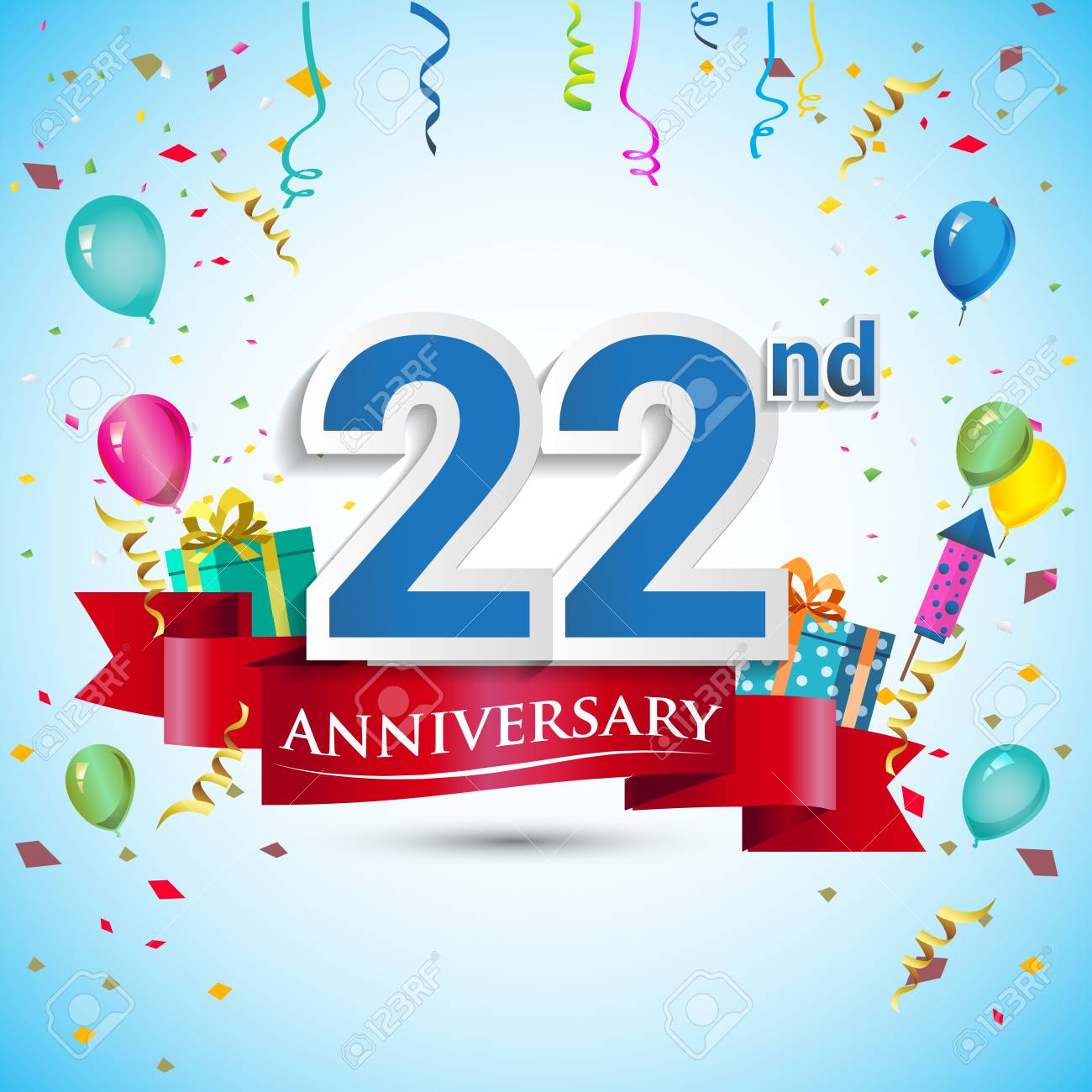 cadeau anniversaire 22 ans Conception De Celebration D Anniversaire De 22 Ans Avec Boite cadeau anniversaire 22 ans