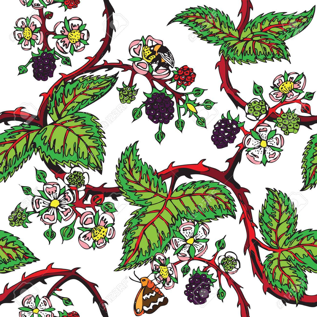 イバラの刺青のシームレスなパターン のイラスト素材 ベクタ Image イバラの刺青のシームレスなパターン のイラスト素材 ベクタ Image