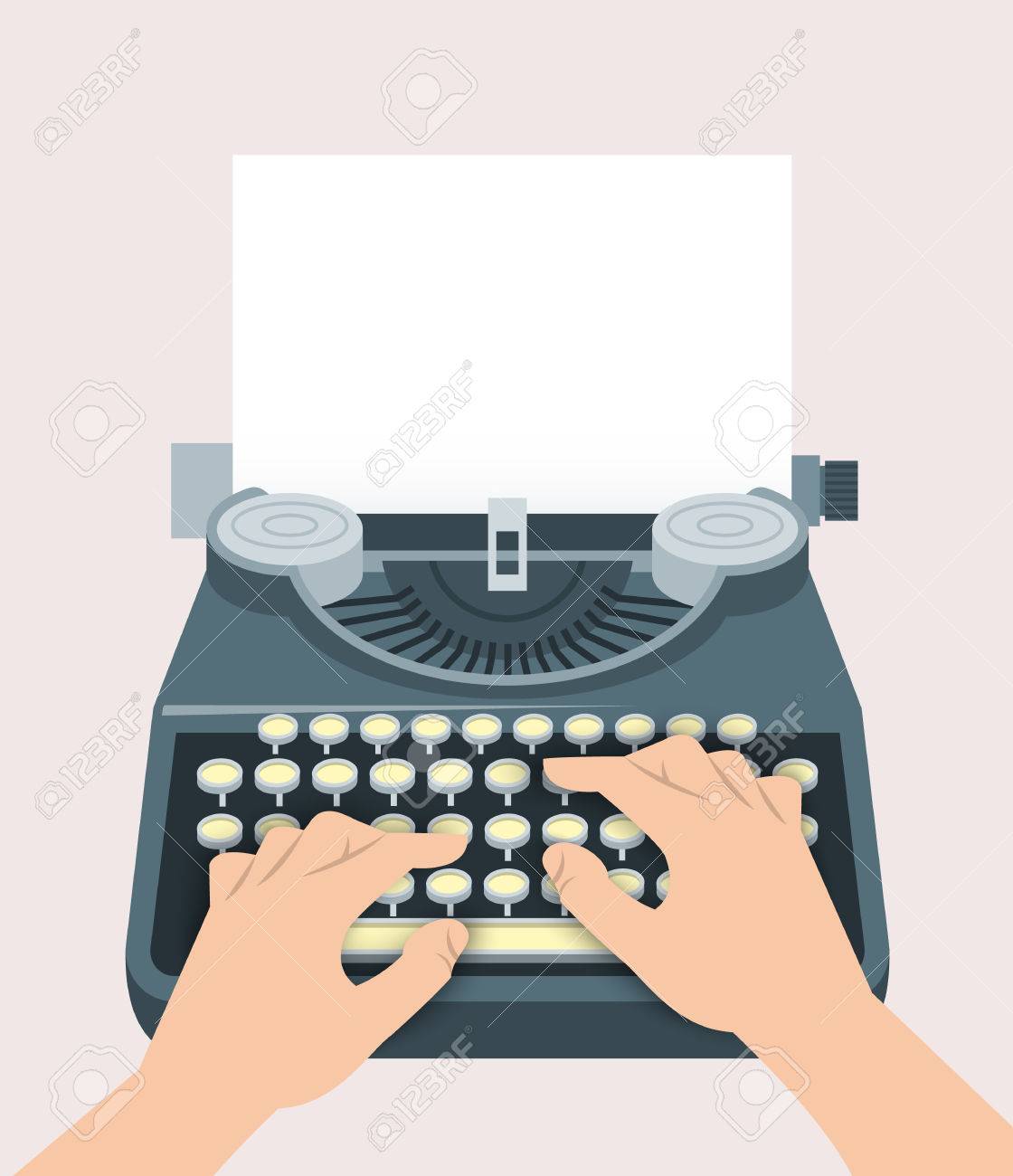Typing machine type writer with paper sheet Vector Image