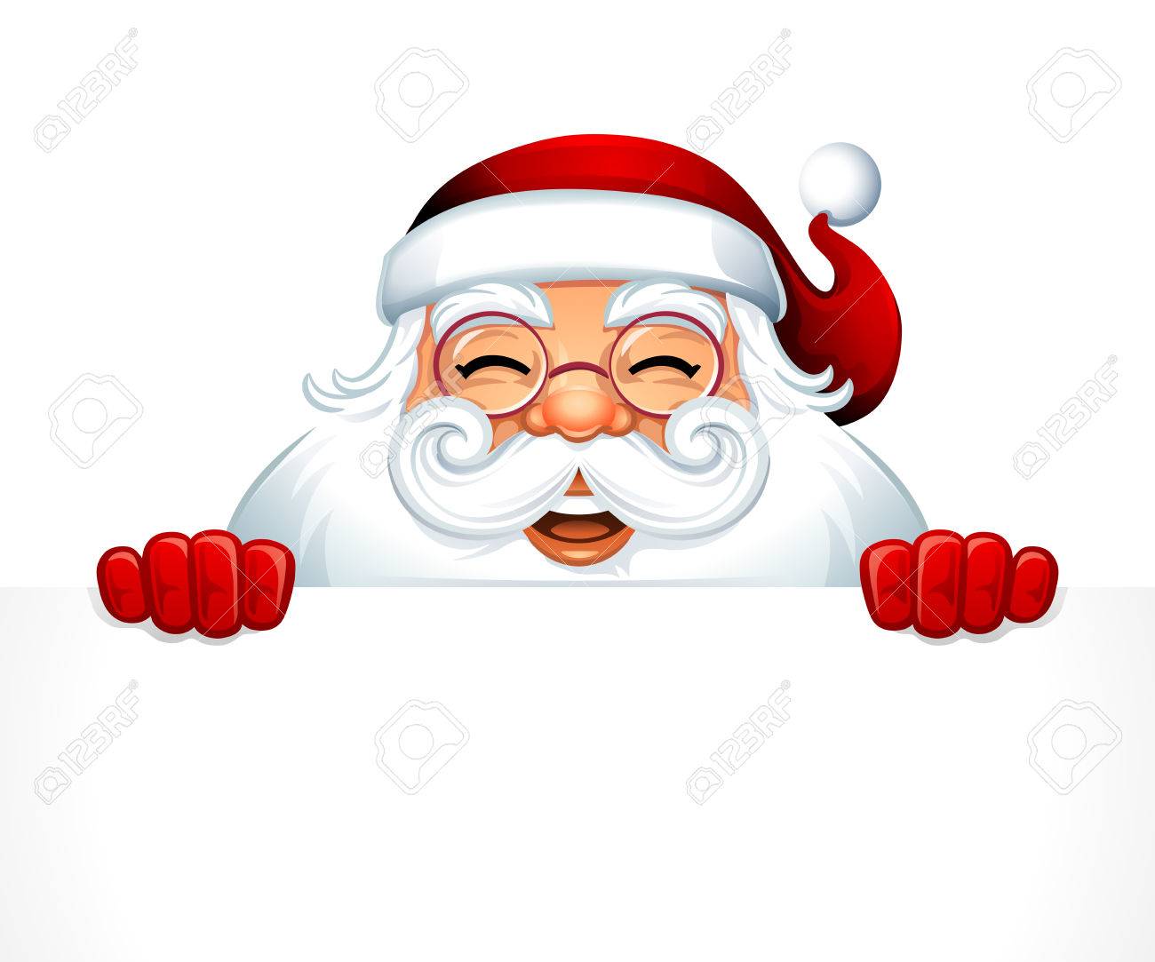 Vector Illustration Of Santa Claus Cartoon Character With White