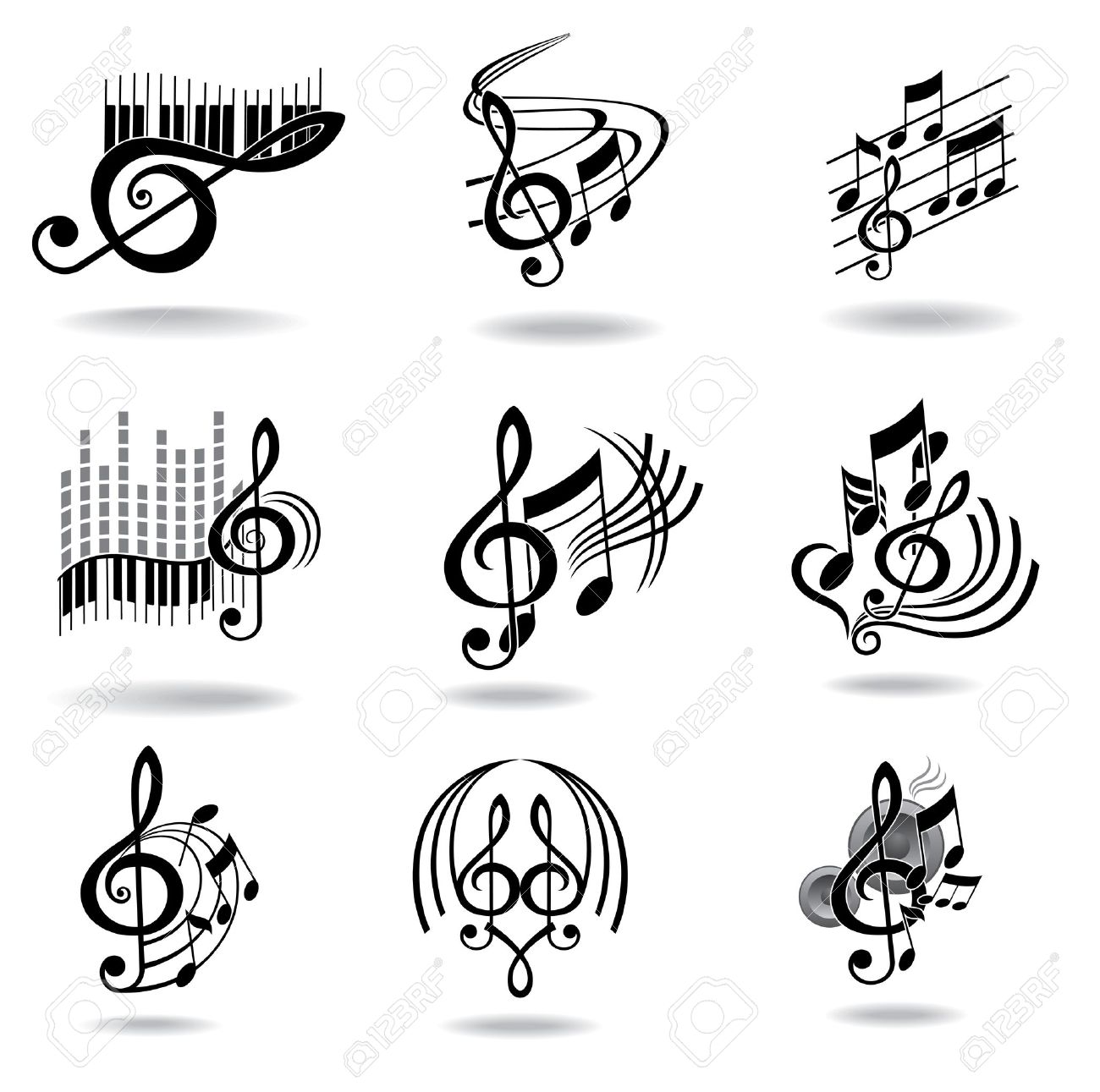 音楽の音符の音楽デザイン要素またはアイコンの設定します のイラスト素材 ベクタ Image 音楽の音符の音楽デザイン要素またはアイコンの設定します のイラスト素材 ベクタ Image