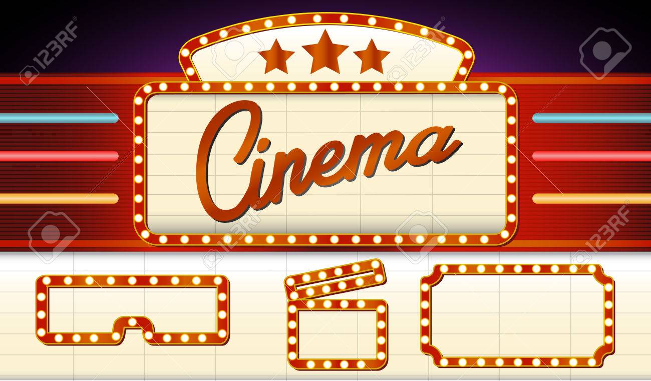 Cine Retro Ilustración Ilustraciones Svg, Vectoriales, Clip Libre De Derechos. 38110742.