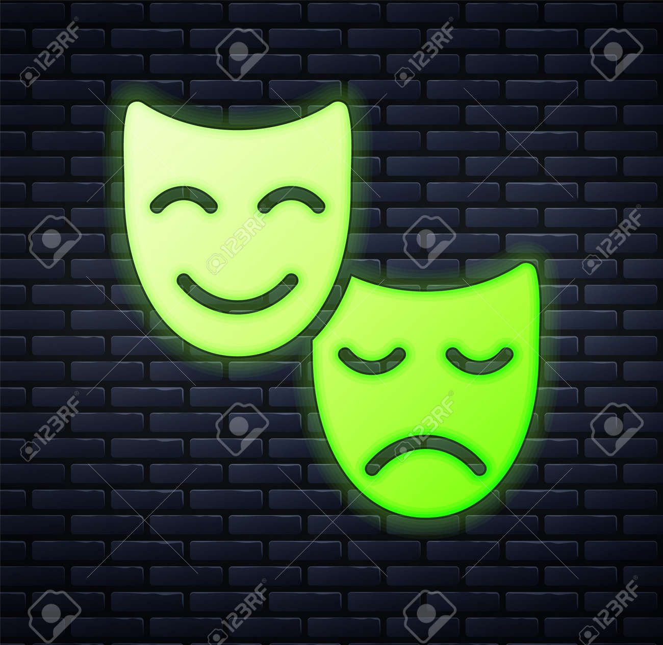 ネオンサイン　喜劇と悲劇の仮面 ネオンサイン 喜劇と悲劇の仮面