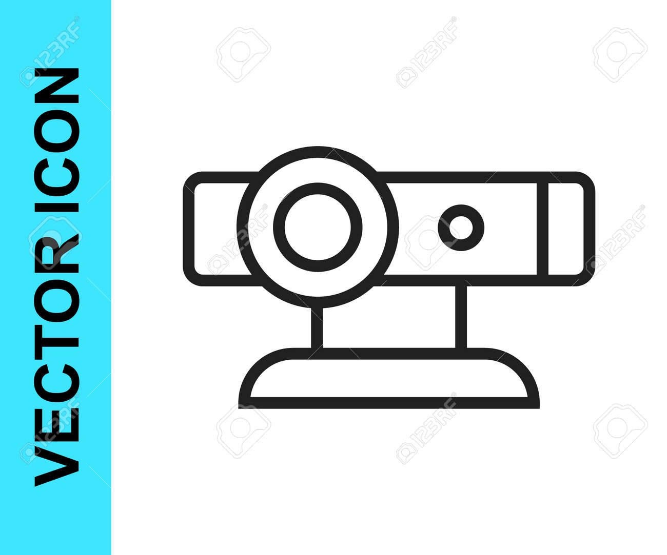 Icono De C mara Web De L nea Negra Aislado Sobre Fondo Blanco