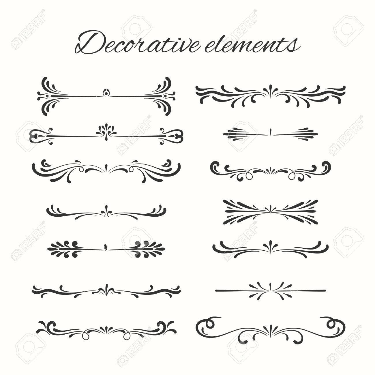 Hand drawn dividers set. Ornamental decorative elements. Vector ornate elements design. - 51559265 Hand drawn dividers set. Ornamental decorative elements. Vector ornate elements design. - 51559265