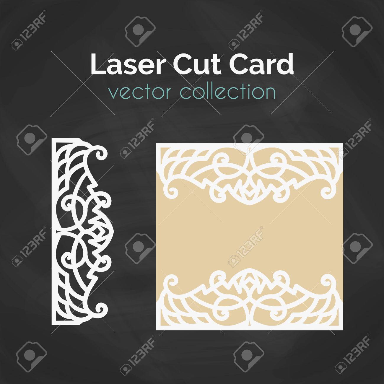 laser cut card template for laser cutting cutout illustration