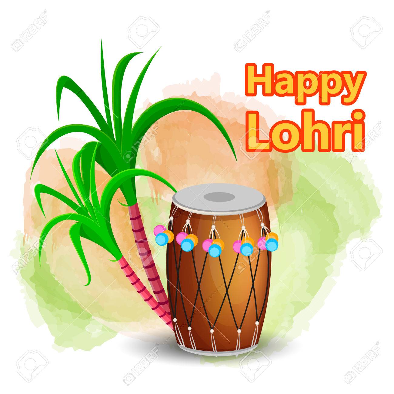 happy lohri greeting card with drum and sugarcane punjabi traditional royalty free cliparts vectors and stock illustration image 69258782 happy lohri greeting card with drum and sugarcane punjabi traditional