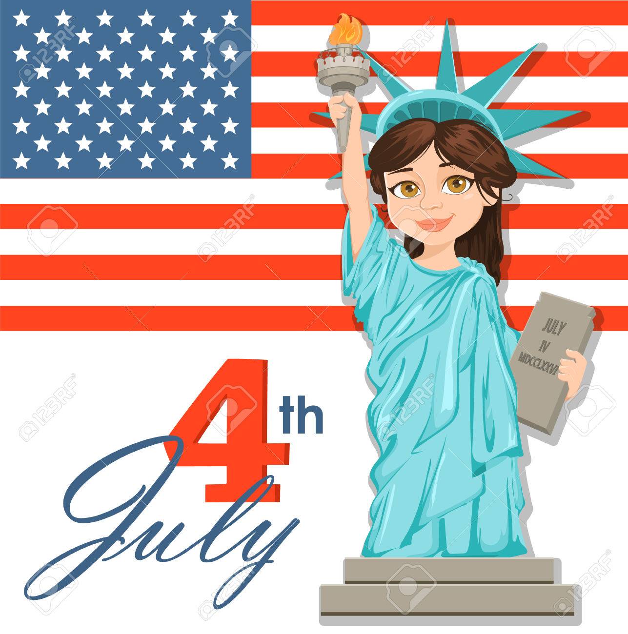自由の女神像 7 月 4 日 独立記念日 かわいい漫画の背景にアメリカの国旗と文字を定型化されました ベクトル米国の休日のための愛国心が強いイラスト のイラスト素材 ベクタ Image 自由の女神像 7 月 4 日 独立記念日 かわいい漫画の背景にアメリカの国旗と文字を定型化されました ベクトル米国の休日のための愛国心が強いイラスト のイラスト素材 ベクタ Image