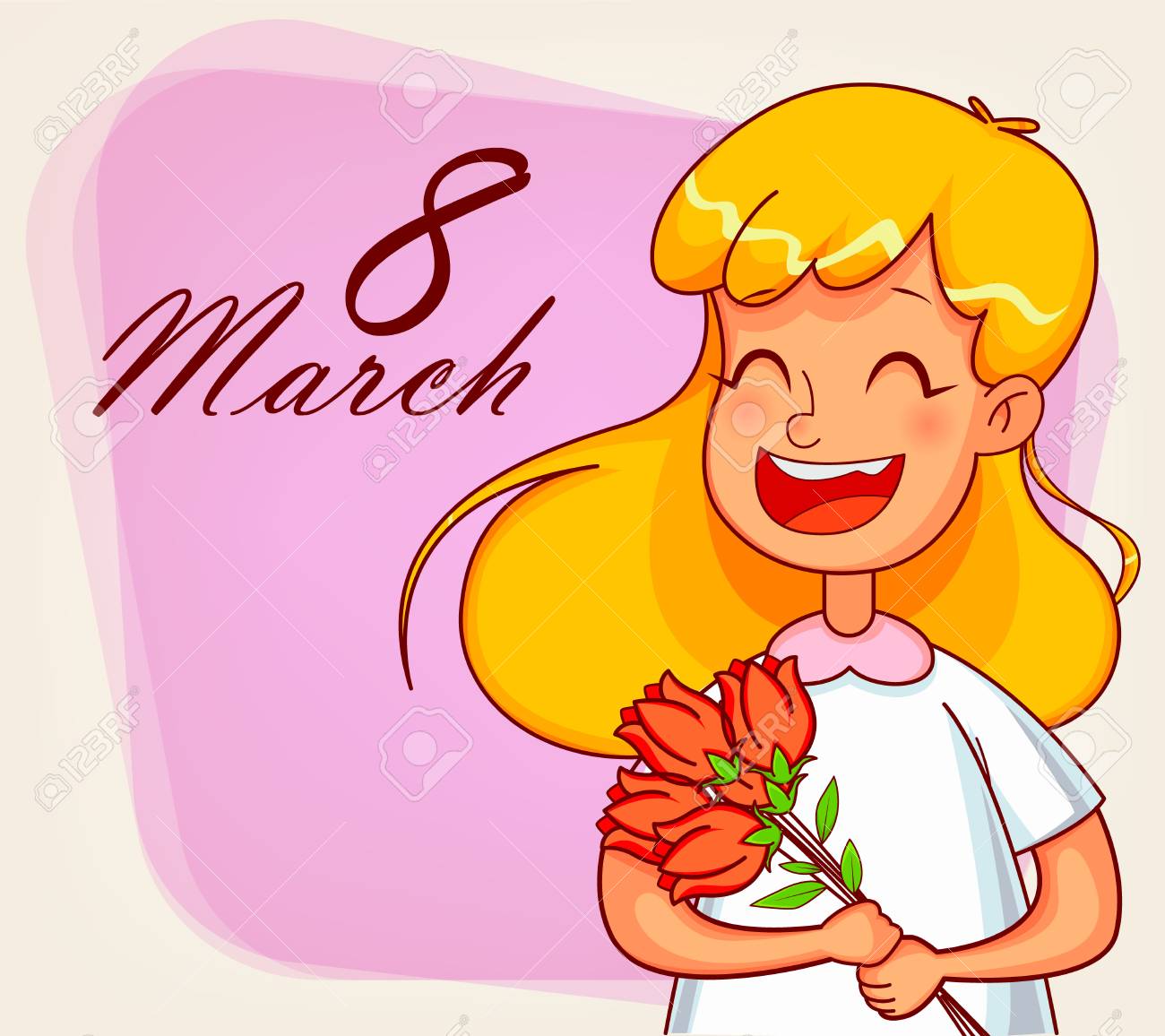 Happy International Women S Day Greeting Card Cute Redhead Girl Royalty Free Cliparts Vectors And Stock Illustration Image Happy International Women S Day Greeting Card Cute Redhead Girl Royalty Free Cliparts Vectors And Stock Illustration Image