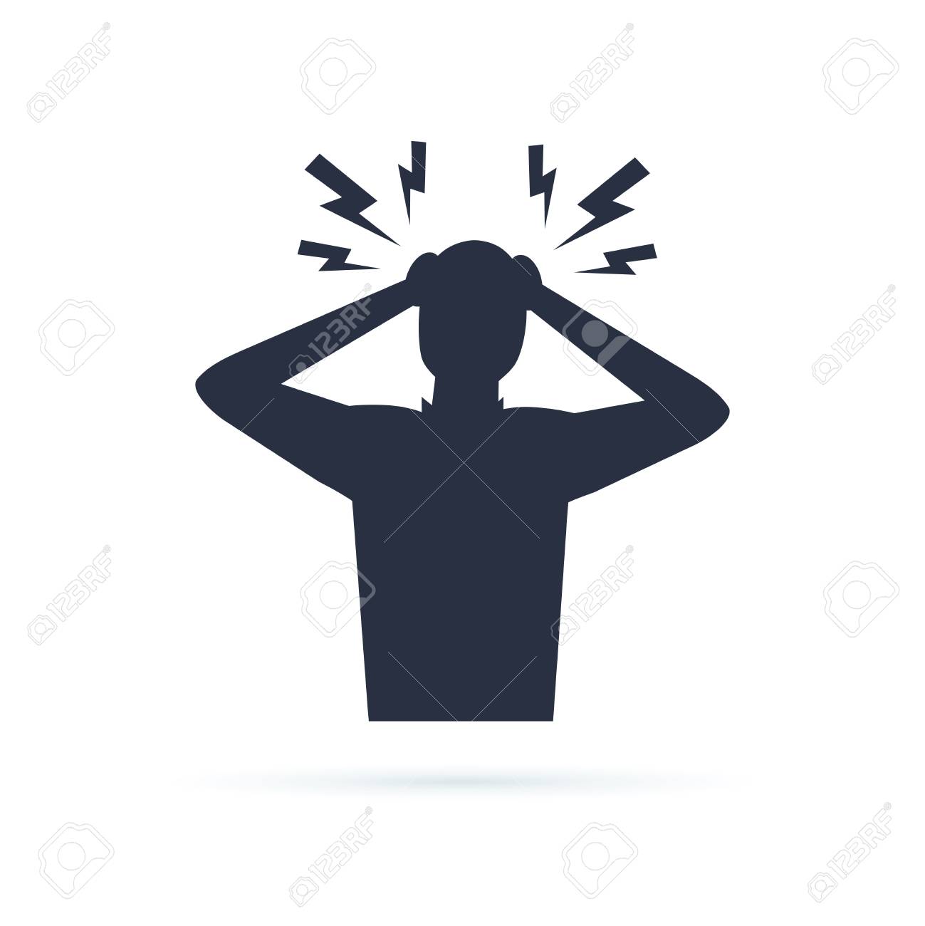 Headache glyph icon. Silhouette symbol. Anger and irritation. Frustration. Nervous tension. Aggression. Occupational stress. Emotional stress symptom. Negative space. Vector isolated illustration - 127315468 Headache glyph icon. Silhouette symbol. Anger and irritation. Frustration. Nervous tension. Aggression. Occupational stress. Emotional stress symptom. Negative space. Vector isolated illustration - 127315468