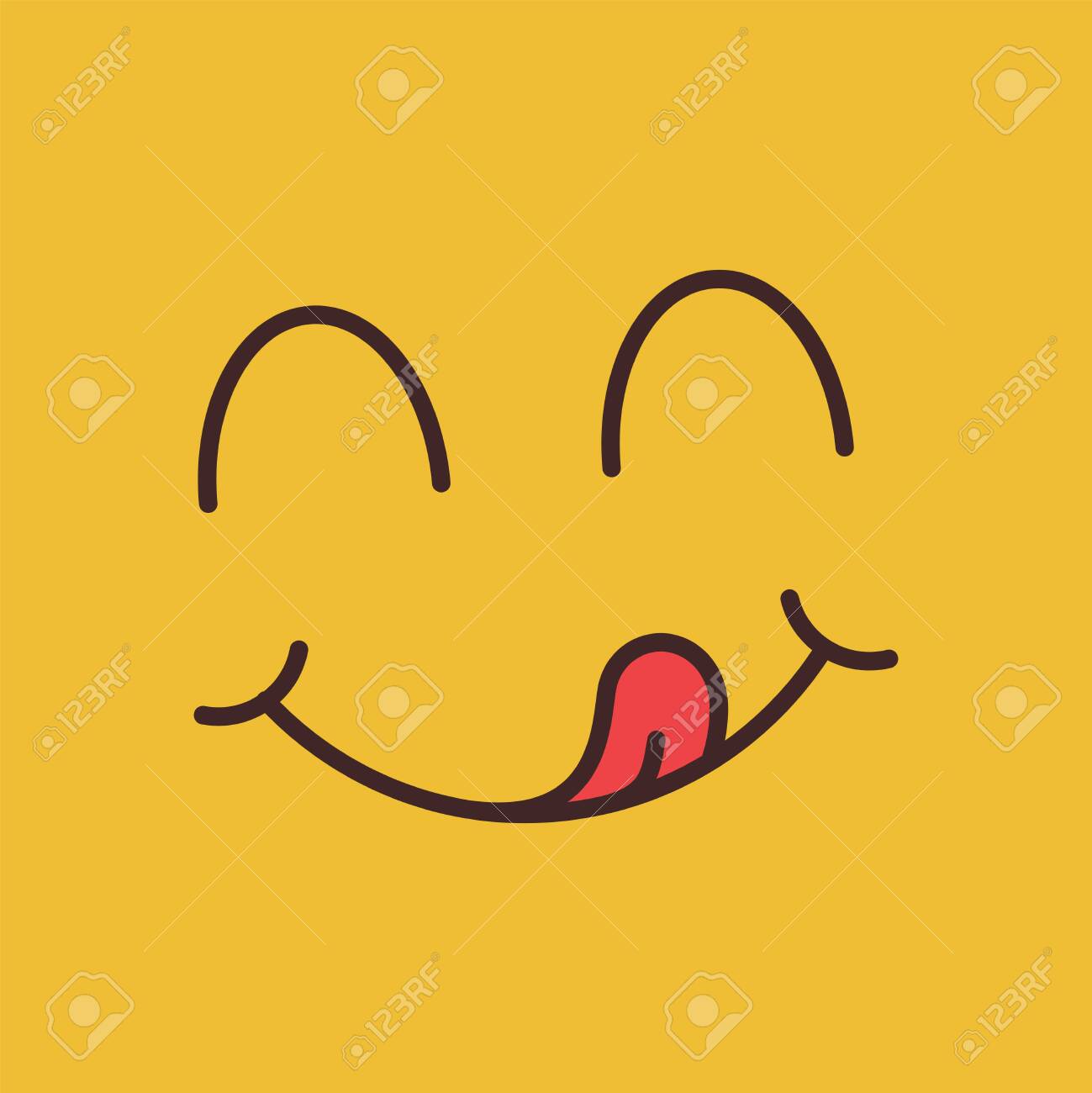 Yummy face smile delicious icon. Yummy tongue emoji tasty or hungry mouth smile. Сartoon line emoticon - 132579416 Yummy face smile delicious icon. Yummy tongue emoji tasty or hungry mouth smile. Сartoon line emoticon - 132579416