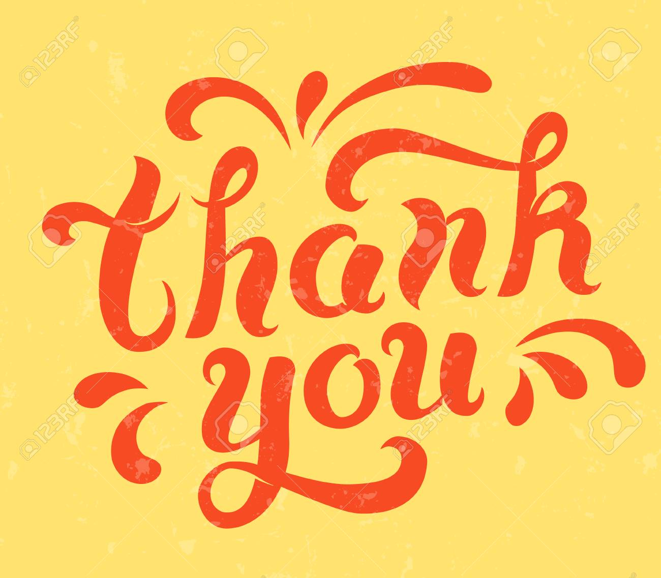 明るい装飾のサンキュー カード 手描きのレタリングのイラスト素材 ベクタ Image