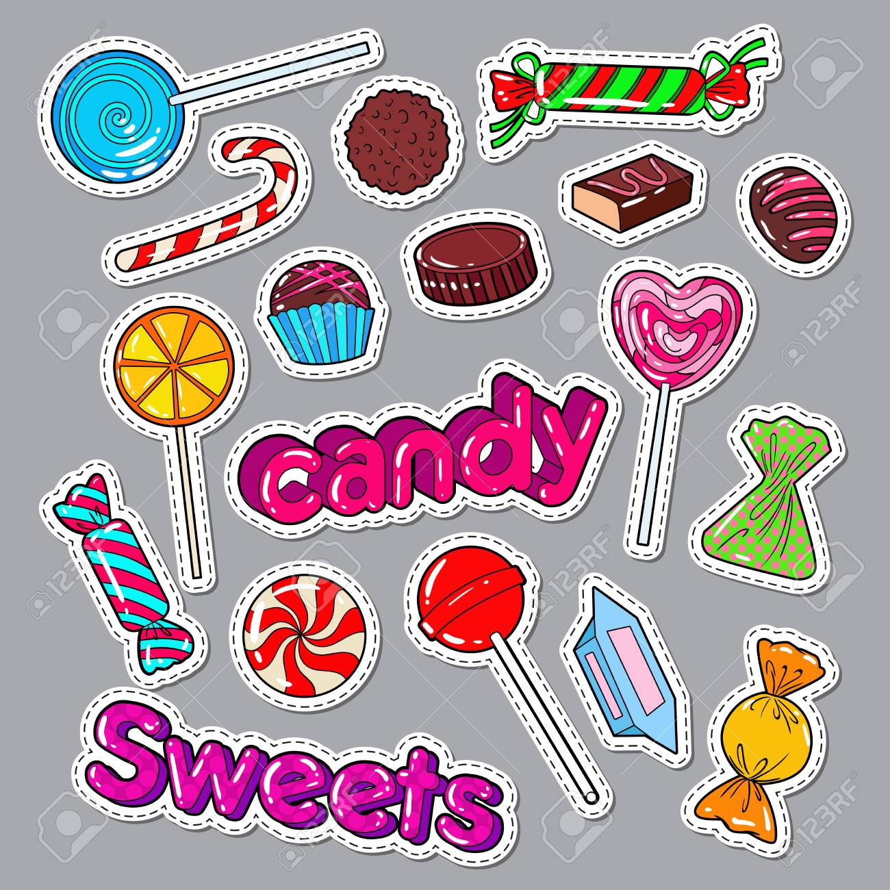 お菓子の甘い食べ物の落書き ステッカー バッジ チョコレートとロリポップのパッチ ベクトル図のイラスト素材 ベクタ Image 7954 お菓子の甘い食べ物の落書き ステッカー バッジ チョコレートとロリポップのパッチ ベクトル図のイラスト素材 ベクタ Image 7954