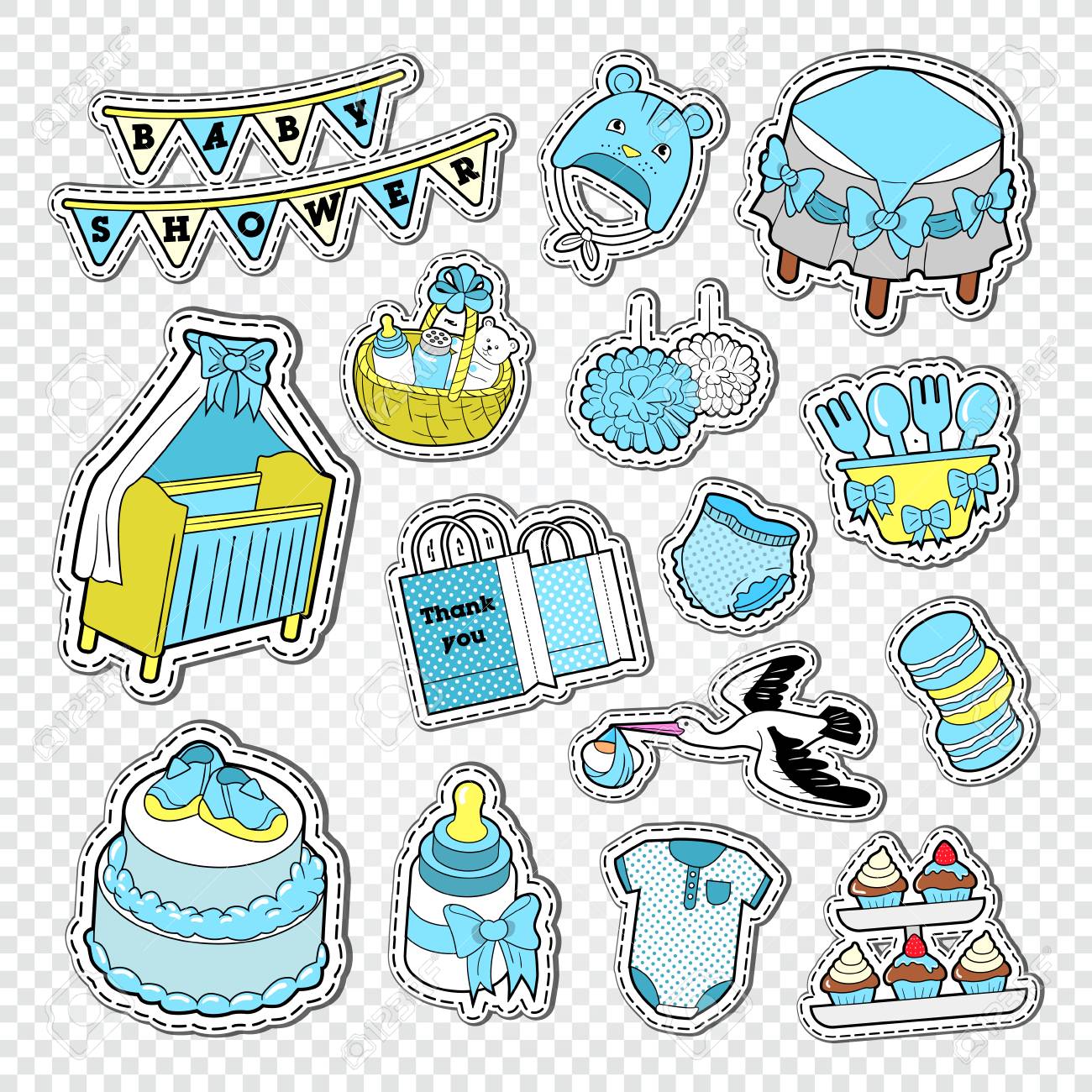 baby shower boy stickers