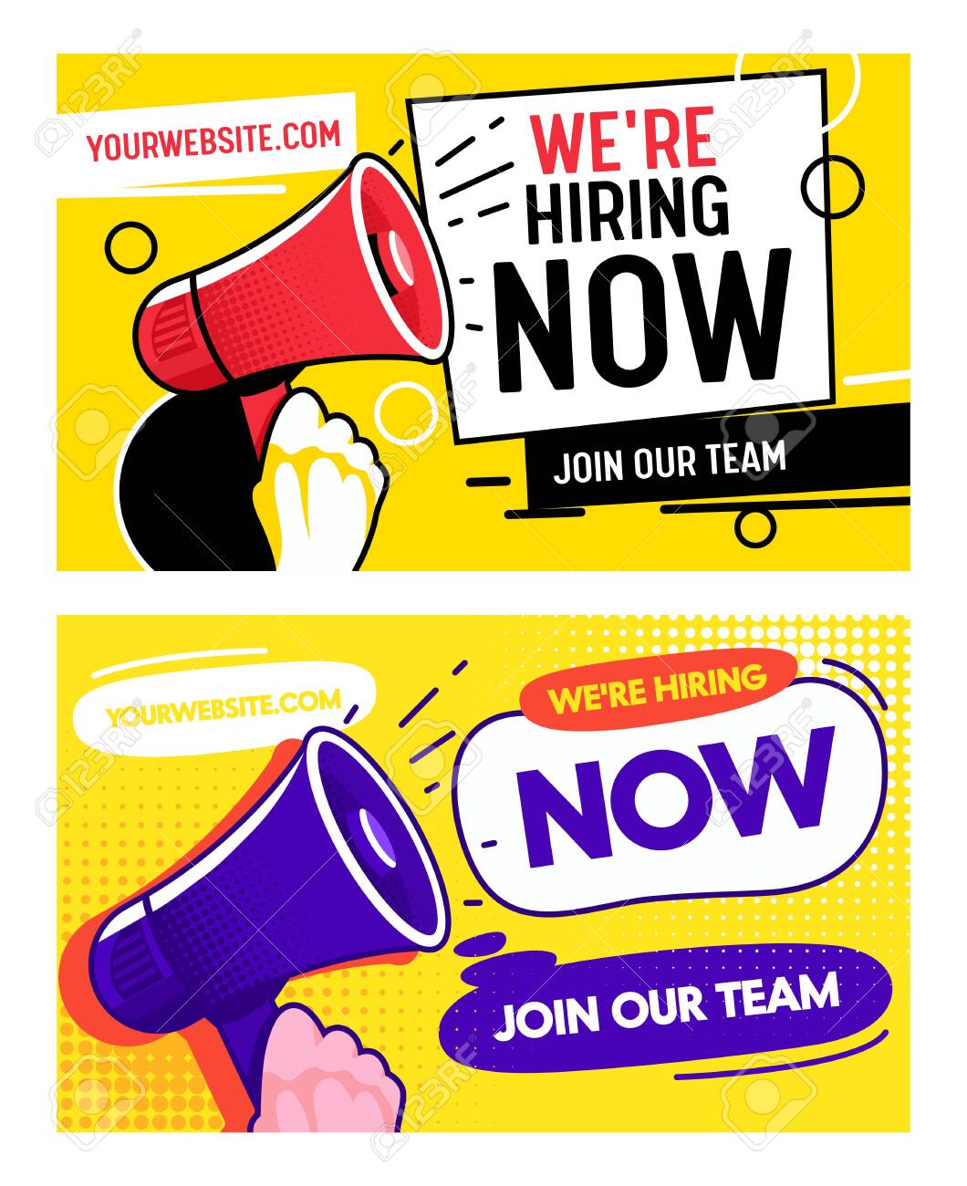 now hiring career opportunity banner set template job vacancy now hiring ad template