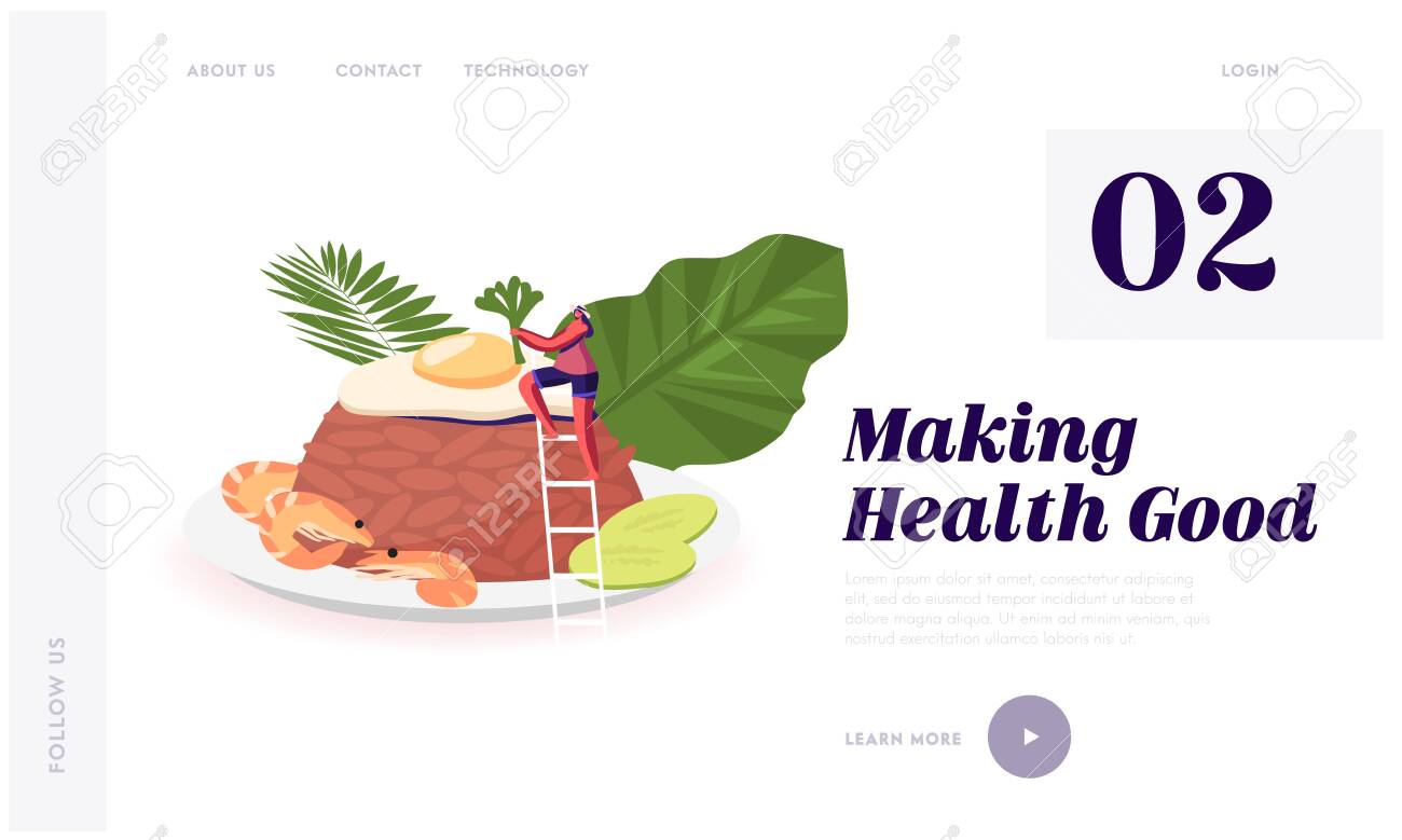 Indonesian Cuisine Website Landing Page Woman At Traditional Royalty Free Cliparts Vectors And Stock Illustration Image 141247419