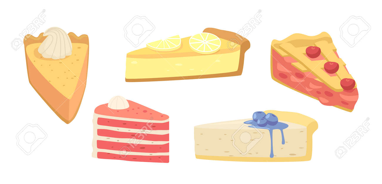 Set of Cakes and Pies Dessert, Confectionery Sweets, Pastry, Bakery Patisserie Production. Sweet Cakes or Cupcakes - 171837233 Set of Cakes and Pies Dessert, Confectionery Sweets, Pastry, Bakery Patisserie Production. Sweet Cakes or Cupcakes - 171837233