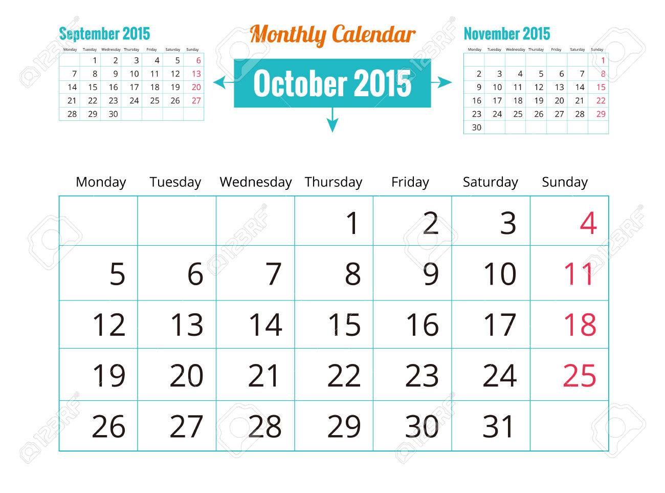 free october 2015 calendars