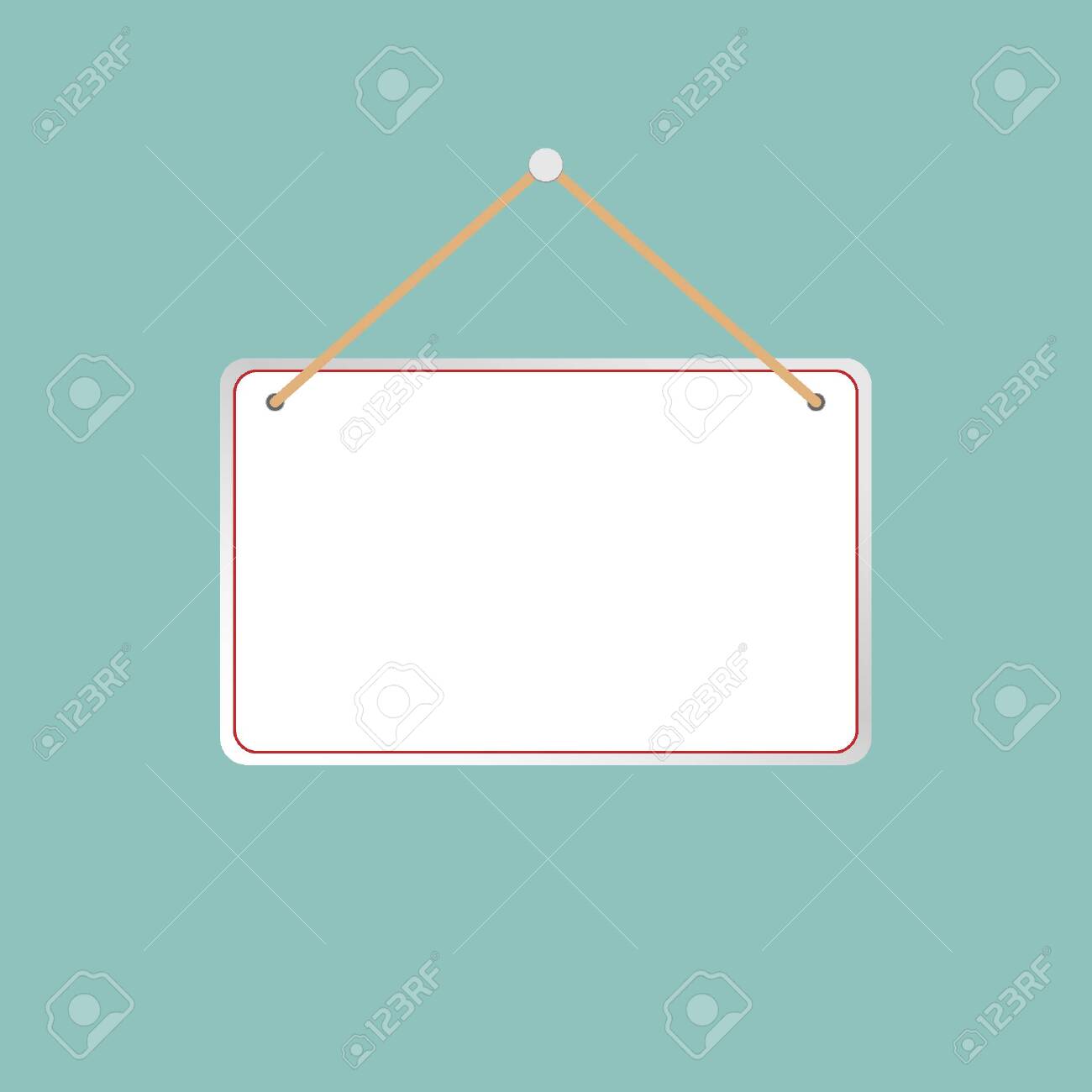 Illustration of a hanging sign against a light gray background. - 150230546 Illustration of a hanging sign against a light gray background. - 150230546