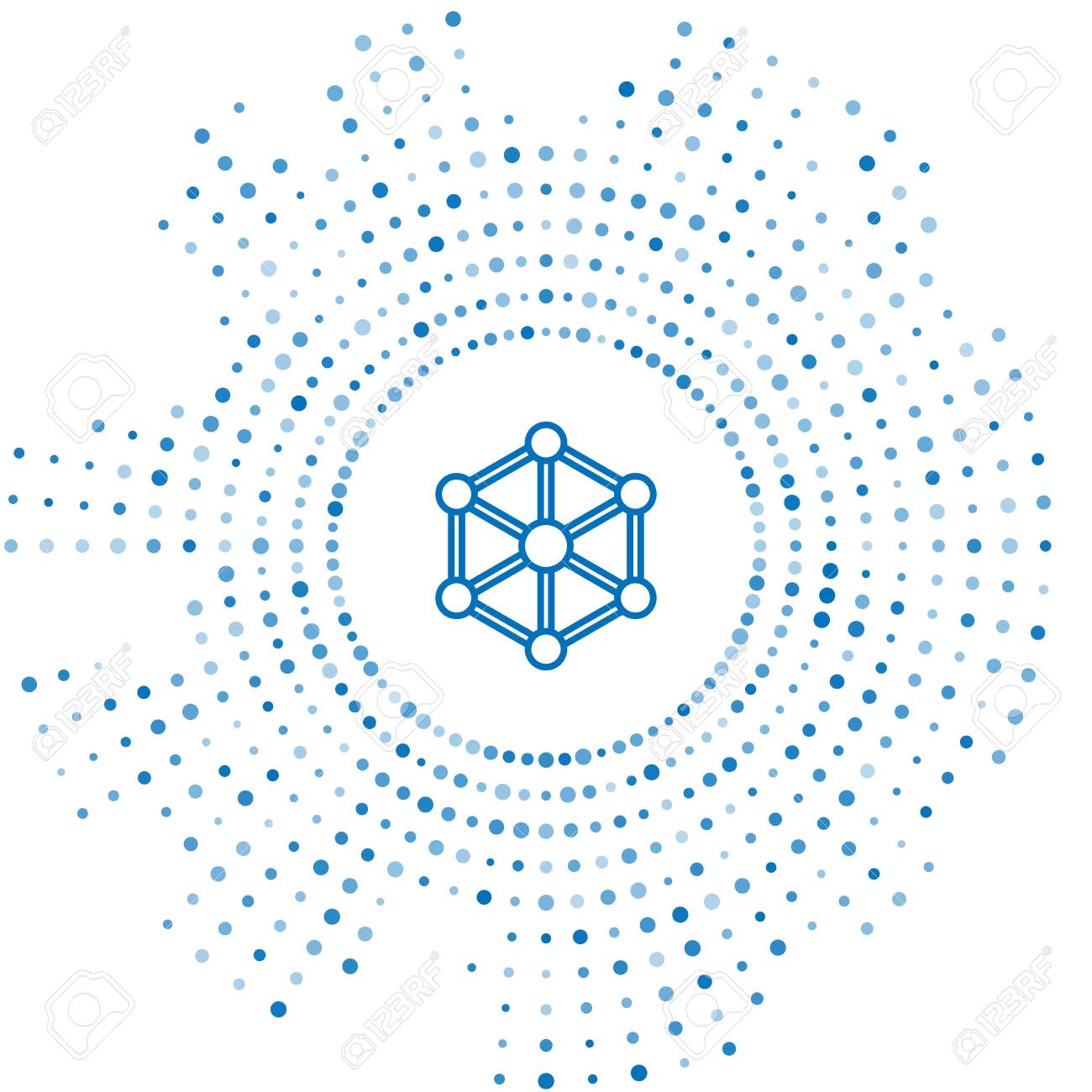 Blue Line Blockchain Technology Icon Isolated On White Background.  Cryptocurrency Data. Abstract Geometric Block Chain Network Technology  Business. Abstract Circle Random Dots. Vector Illustration Royalty Free  SVG, Cliparts, Vectors, and Stock ...