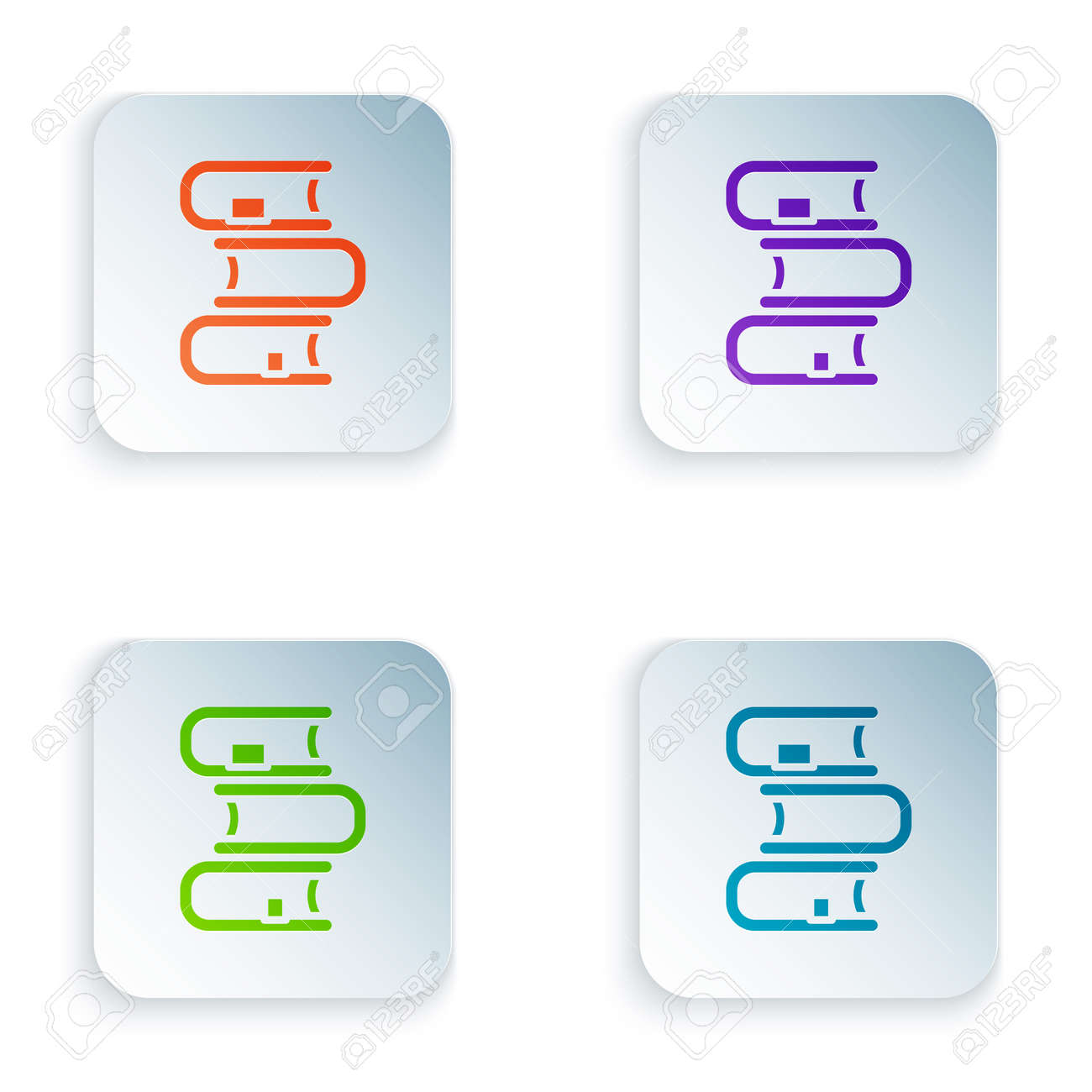 Color Book icon isolated on white background. Set colorful icons in square buttons. Vector - 170180359 Color Book icon isolated on white background. Set colorful icons in square buttons. Vector - 170180359