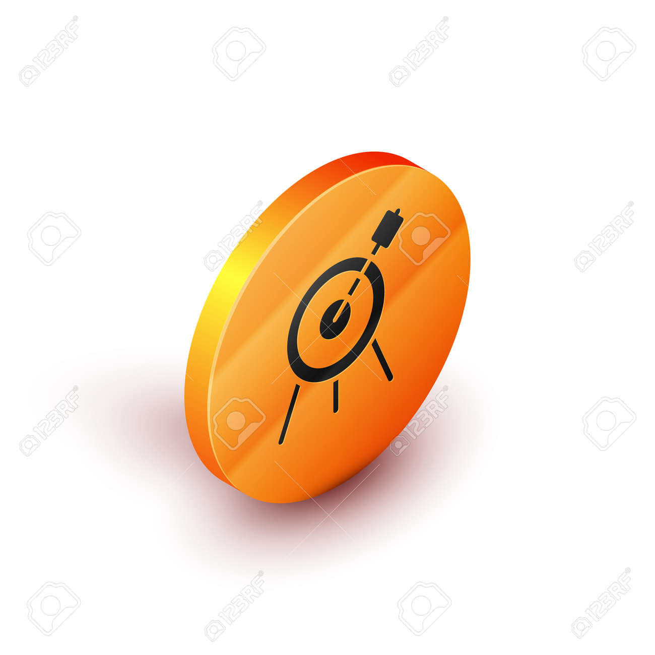 Isometric Target sport icon isolated on white background. Clean target with numbers for shooting range or shooting. Orange circle button. Vector - 170180413 Isometric Target sport icon isolated on white background. Clean target with numbers for shooting range or shooting. Orange circle button. Vector - 170180413