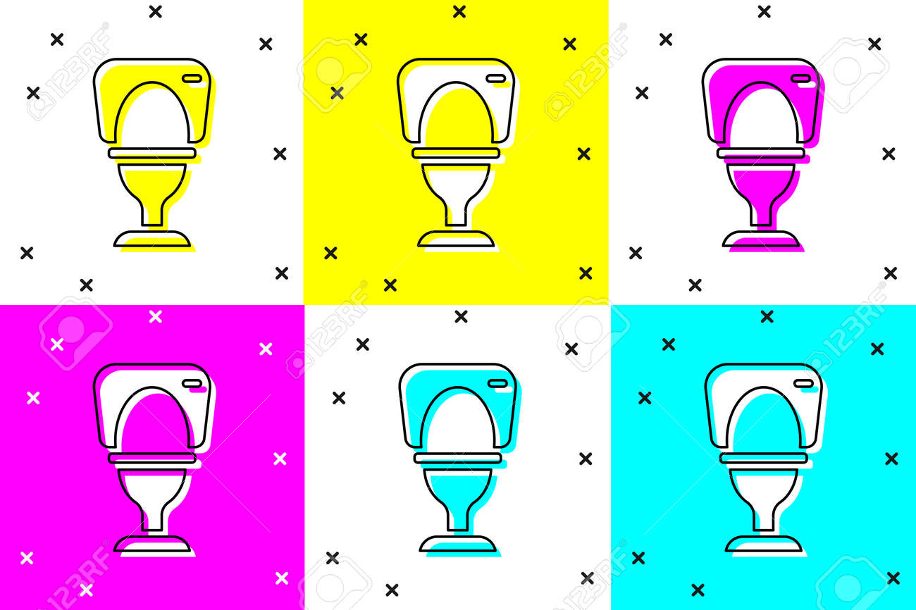 Set Toilet bowl icon isolated on color background. Vector - 170180581 Set Toilet bowl icon isolated on color background. Vector - 170180581